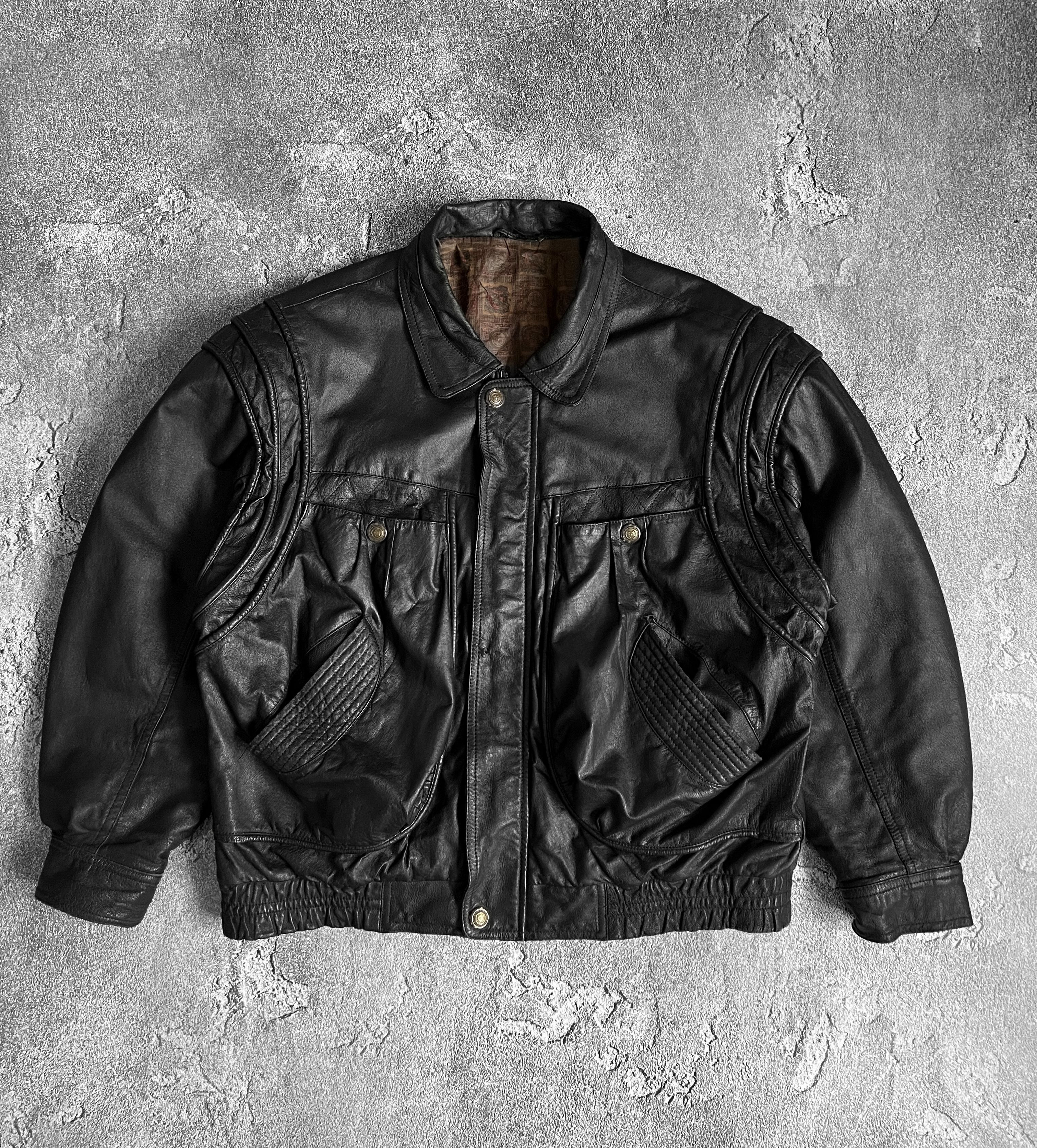 Vintage Vintage genius leather jacket aviator echt leder Size US L / EU 52-54 / 3 - 1 Thumbnail