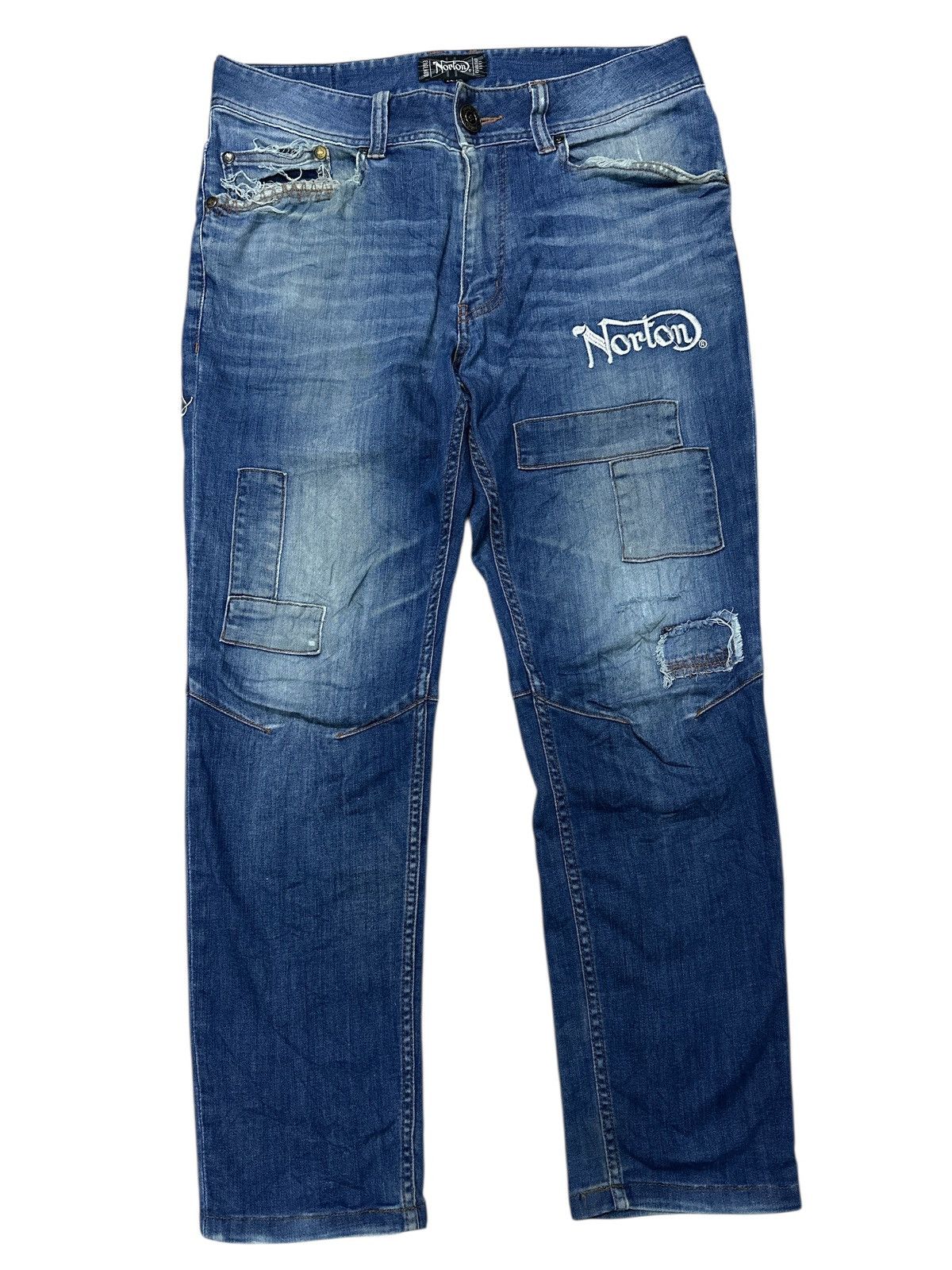 Japanese Brand Distress Norton Bike Fashion🎌💥 Size US 34 / EU 50 - 1 Thumbnail