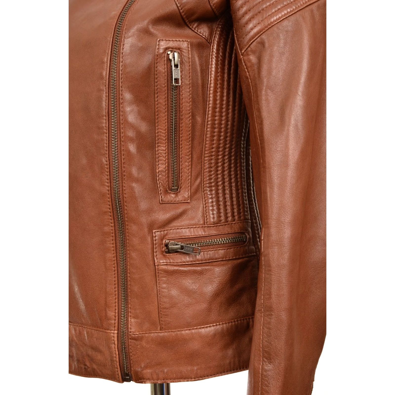 Vintage NAF NAF Womens Brown Leather Biker Jacket MENL89A Size 34 EU 34, Brown, Leather, Biker, Jacket, Womens Size XXS / US 00 / IT 34 - 5 Thumbnail