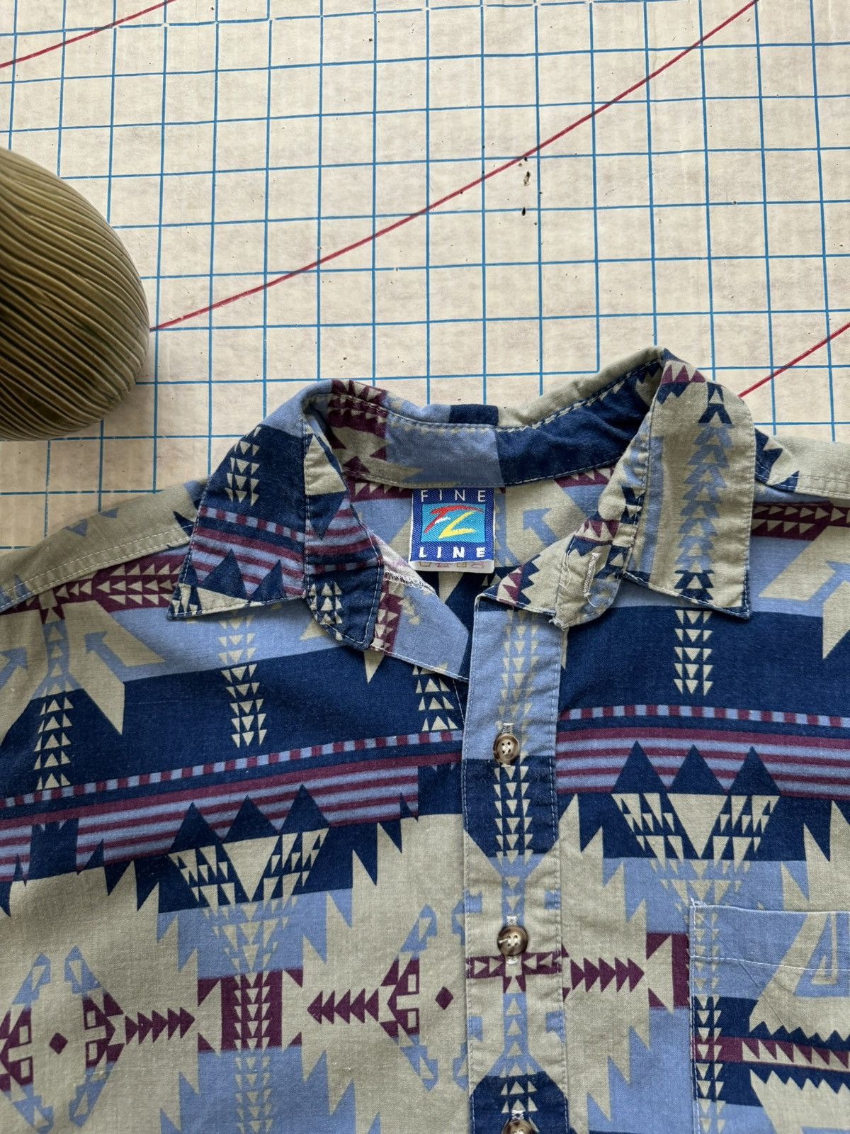Vintage Vintage Fine Line Navajo Print Long Sleeve Button Up Large Size US XL / EU 56 / 4 - 5 Thumbnail