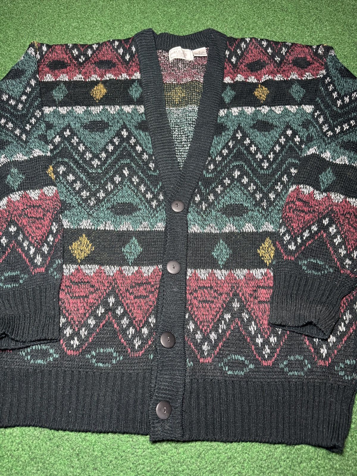 Sears Vintage Sears Hipster Grandpa Abstract M Oversized Cardigan Size US M / EU 48-50 / 2 - 2 Thumbnail