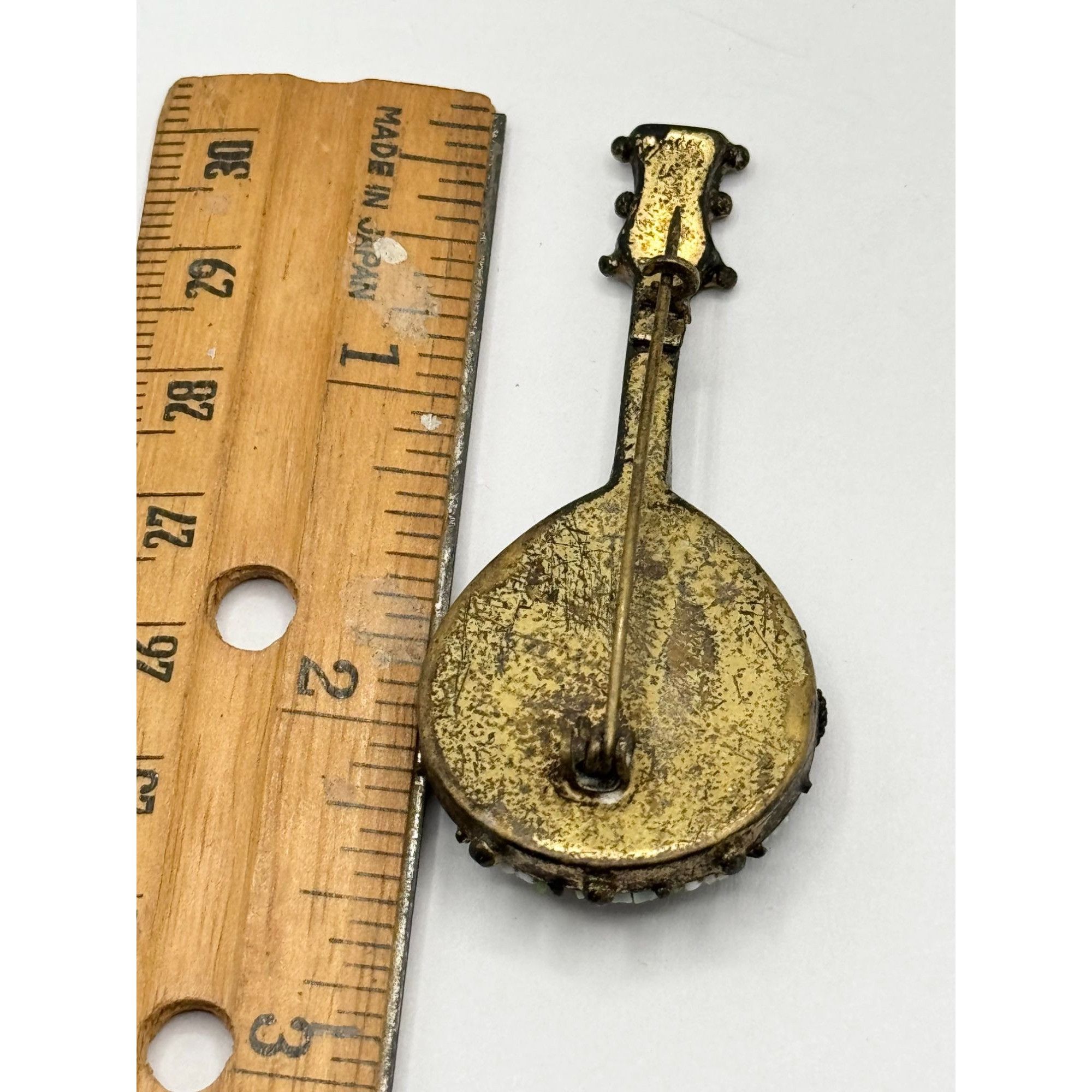 Vintage Estate micro mosaic glass musical instrument brooch pin Size ONE SIZE - 6 Thumbnail