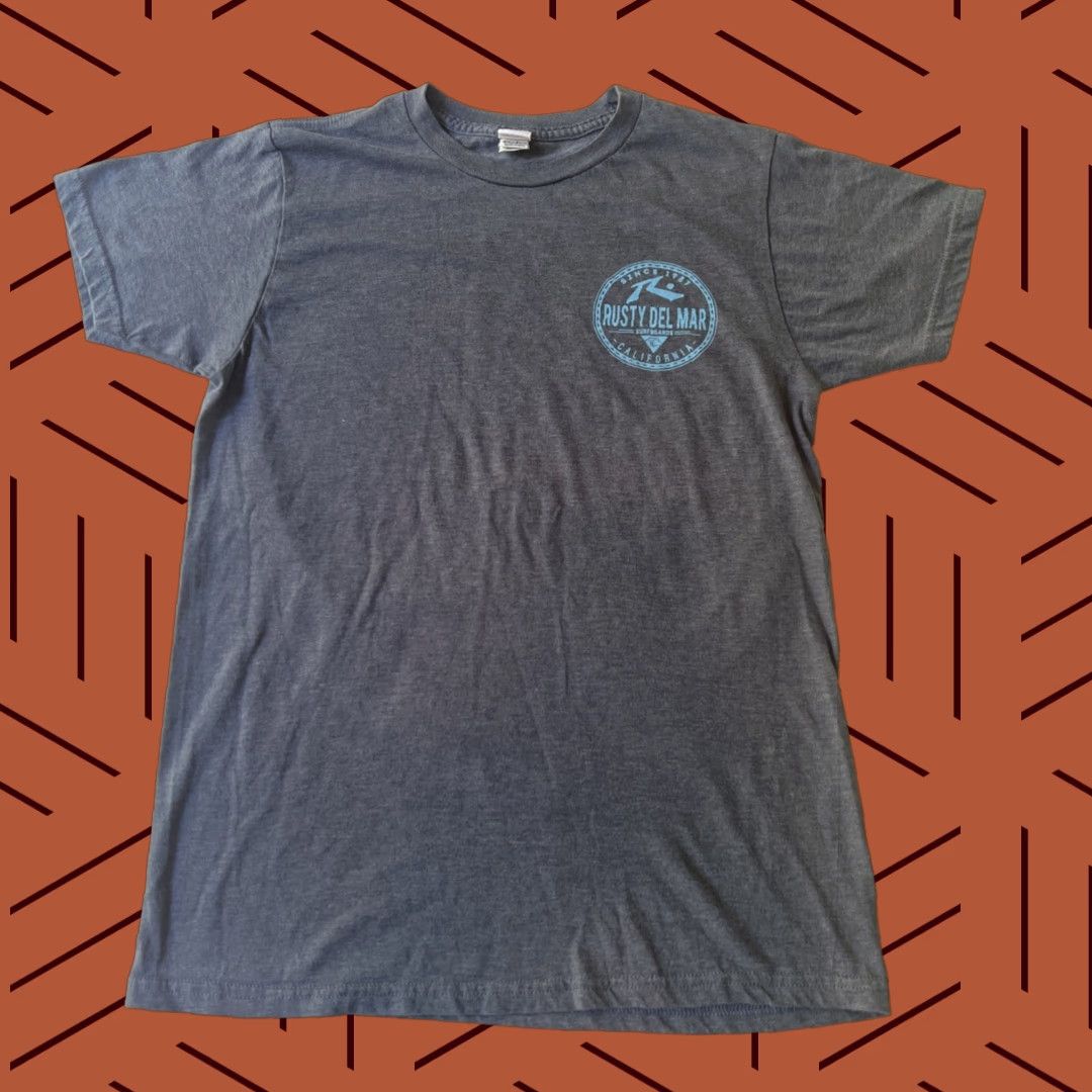 Rusty Rusty Shirt Adult Small Gray Surfer 90s Logo Del Mar Surfboards Since 1987 Graphic Print Crew Neck Short Sleeve Knit Cotton USA Mexico Regular Size US S / EU 44-46 / 1 - 1 Thumbnail