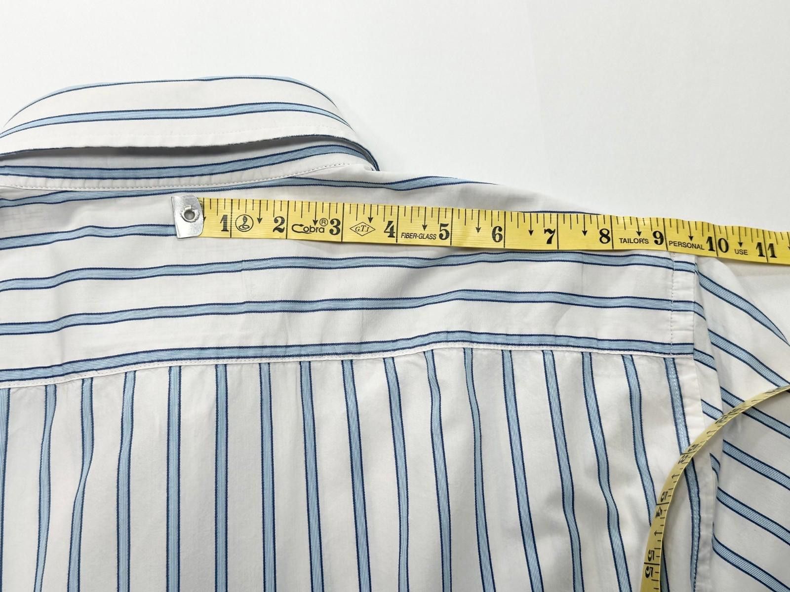 American Eagle Outfitters American Eagle Striped Vintage Fit Button Up Shirt Blue XL Size US XL / EU 56 / 4 - 6 Thumbnail