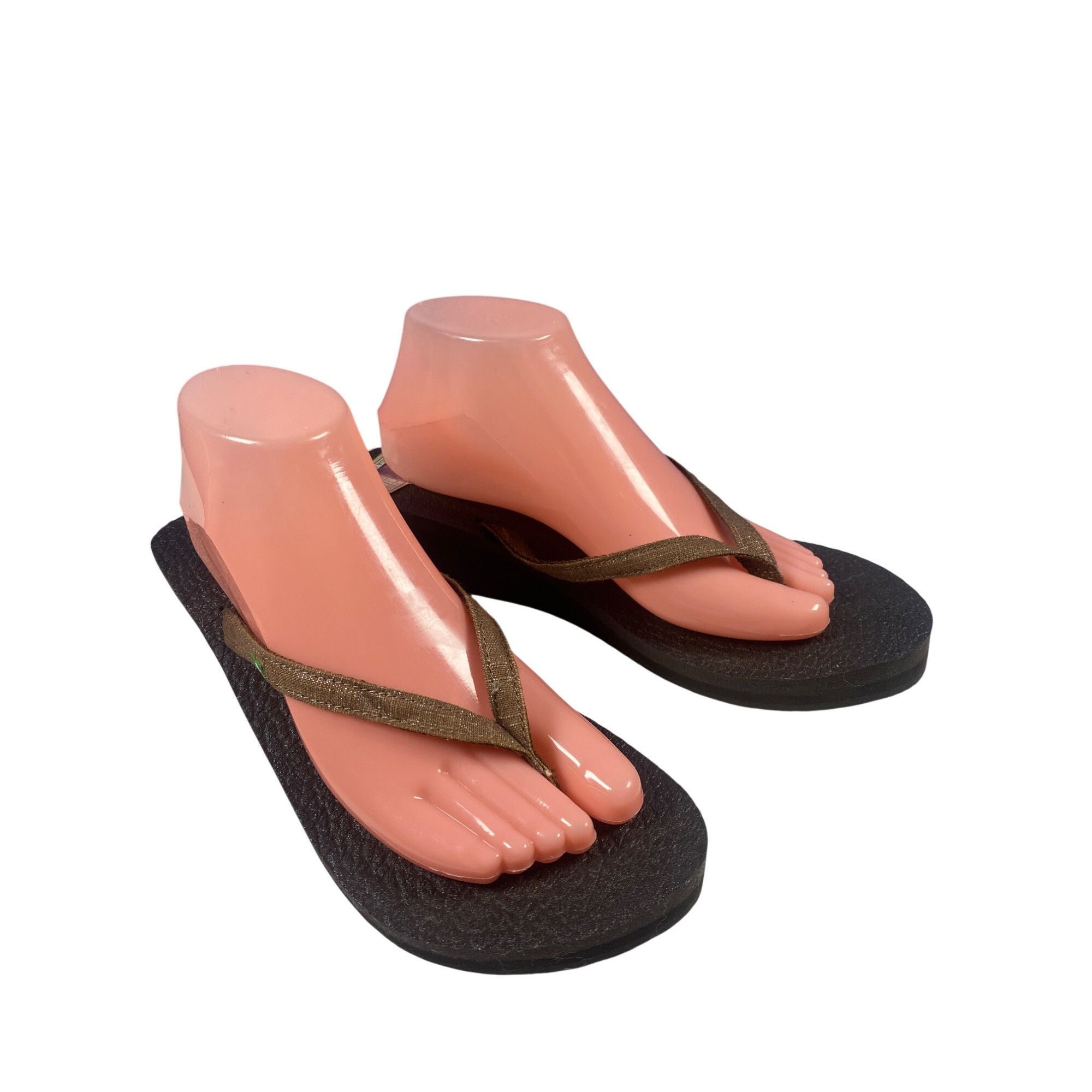 Sanuk New Sanuk Women's 11 Yoga Mat Wedge Thin Strap Flip Flops Br Size US 11 / IT 41 - 9 Thumbnail