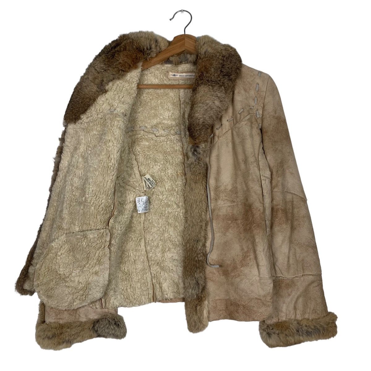 Vintage GRACE CONTINENTAL Rabbit Fur Sherpa Jacket #0218-C10 Size XS / US 0-2 / IT 36-38 - 9 Thumbnail