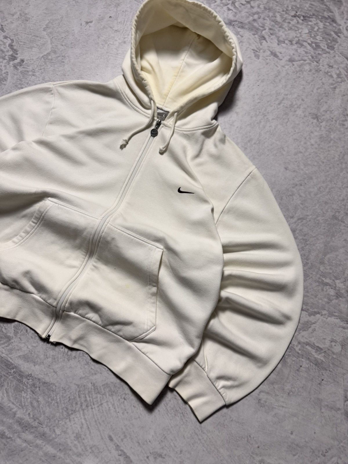Nike × Vintage 00s Nike Vintage Mini Swoosh Oversize Zip Hoodie Y2K Size US L / EU 52-54 / 3 - 4 Thumbnail