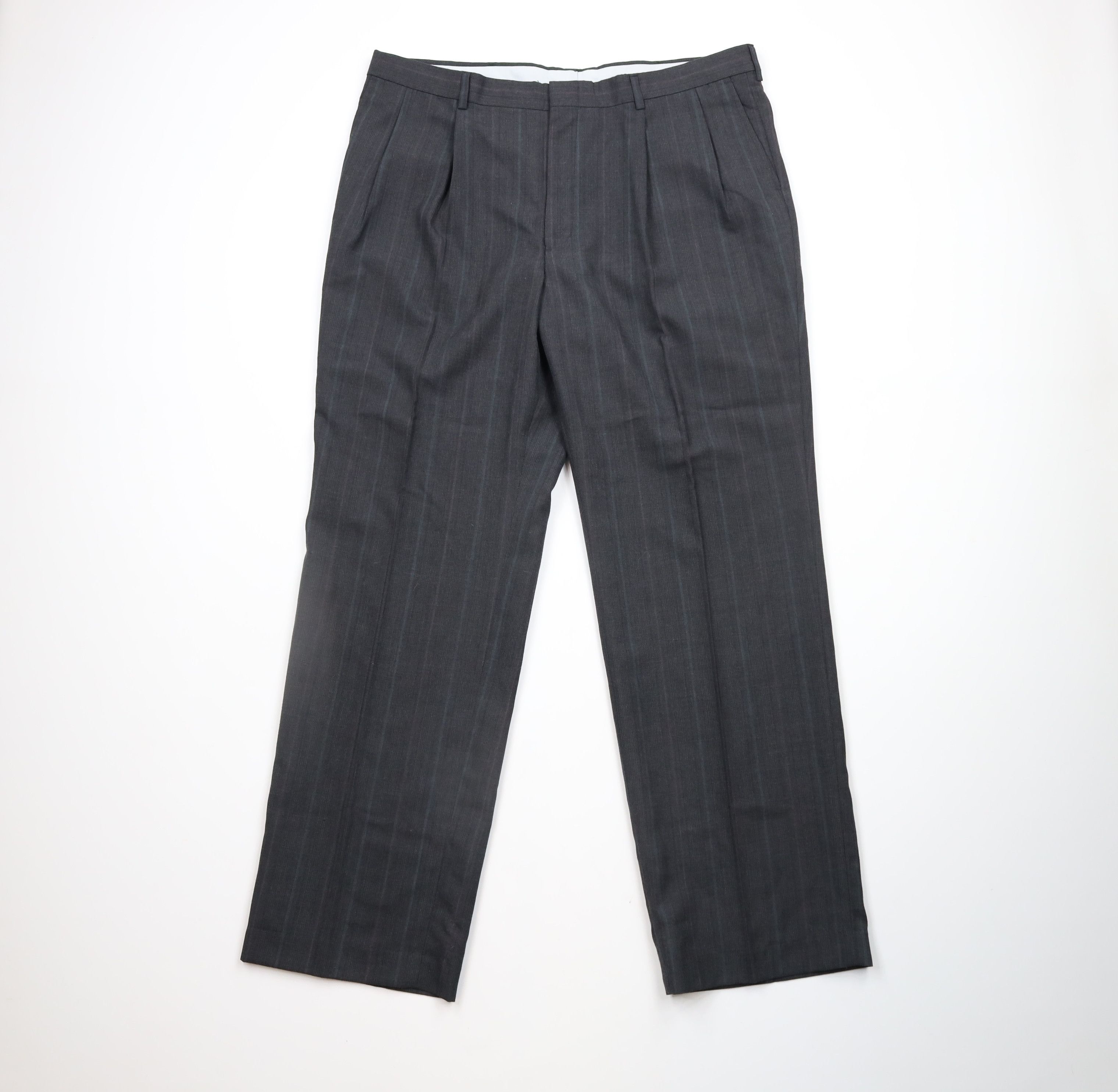 Vintage Vintage 90s Streetwear Striped Pleated Wide Leg Chino Pants Size US 40 / EU 56 - 1 Thumbnail