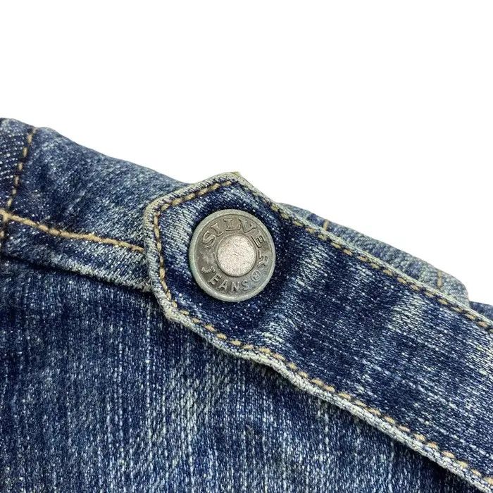 Vintage Vtg SILVER JEANS MOTORCYCLE Distress Denim Jacket Blue Size S / US 4 / IT 40 - 4 Thumbnail