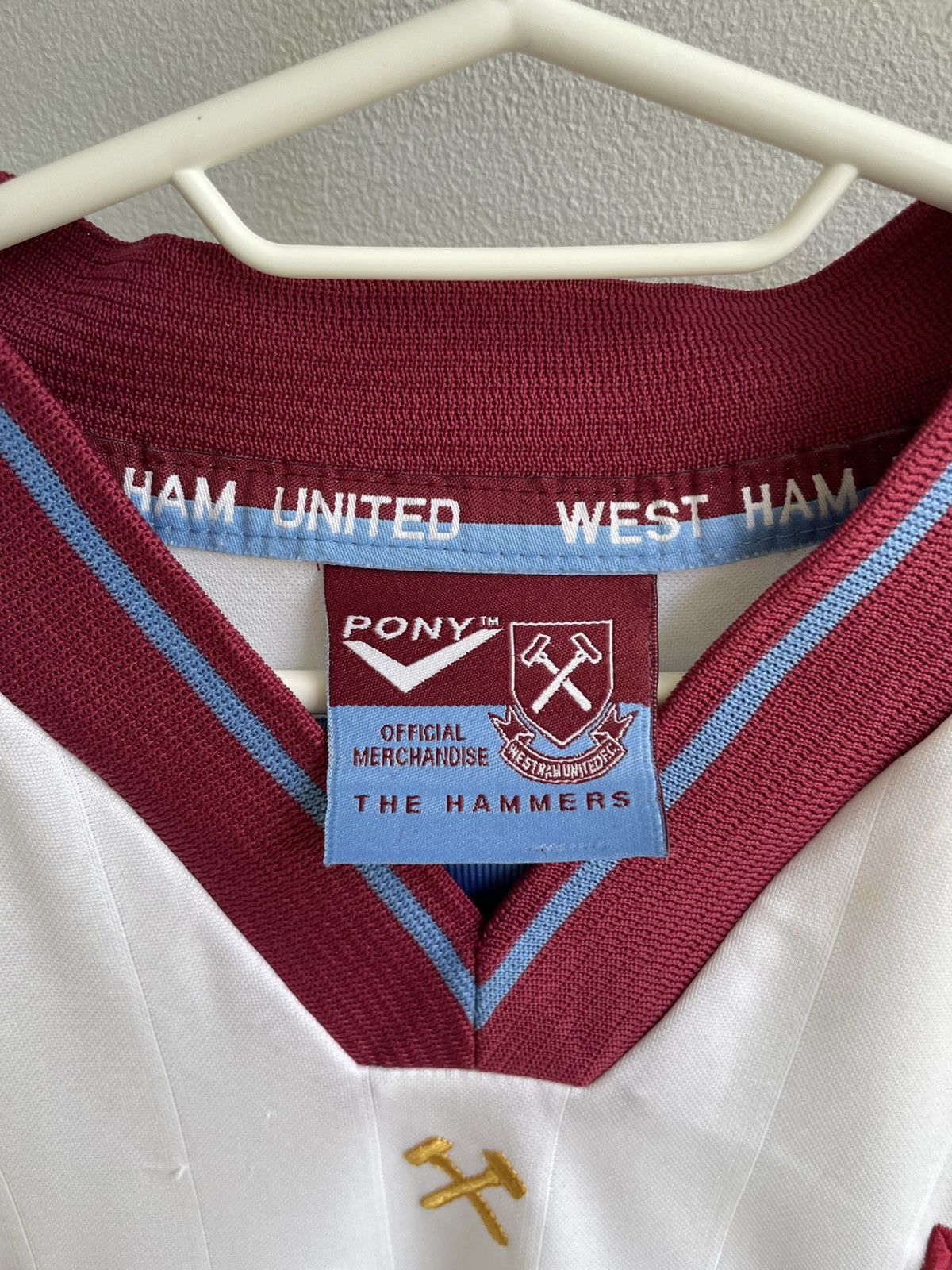 Vintage West Ham United 1998 1999 Wright #14 Football Jersey Shirt Size US XL / EU 56 / 4 - 11 Thumbnail