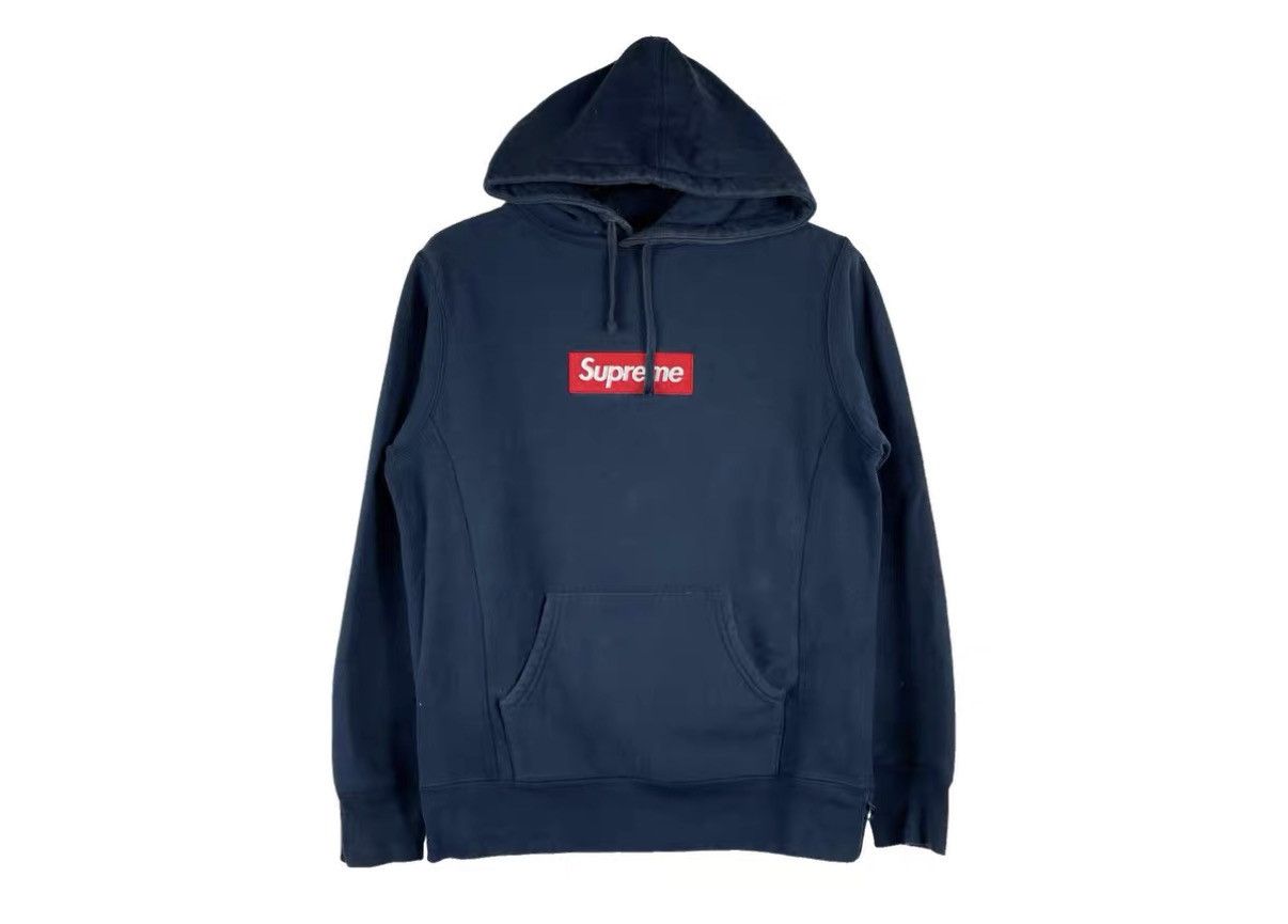 Supreme Supreme Ice Blue/Gold Box Logo Hoodie FW17 | Grailed