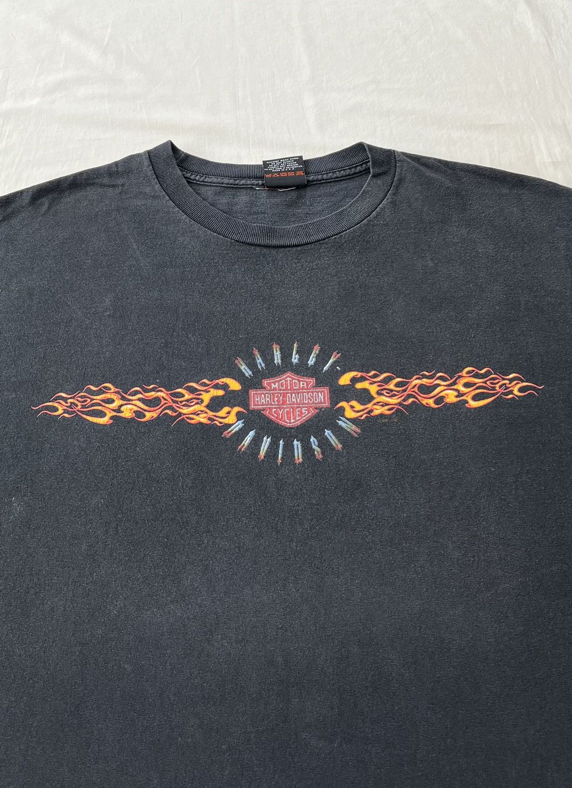 Harley Davidson Vintage 2001 Harley Davidson Fire Flame Eagle Long Sleeve Size US XXL / EU 58 / 5 - 6 Thumbnail