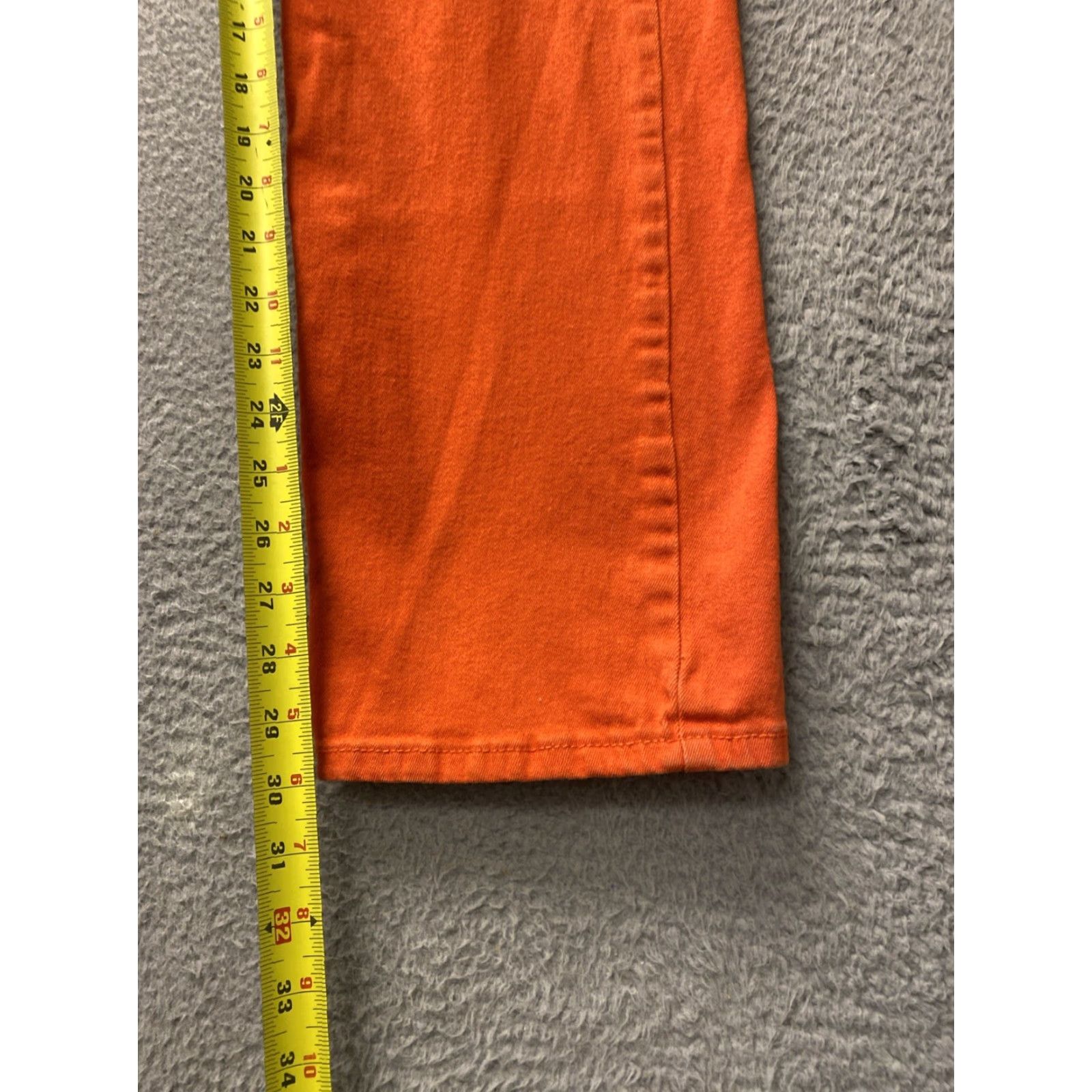 Vintage EARL Jeans Women's Size 12 Bright Orange Denim /0340 Slim Straight With Rhinestones Womens Size 24" / US 00 / IT 34 - 4 Thumbnail