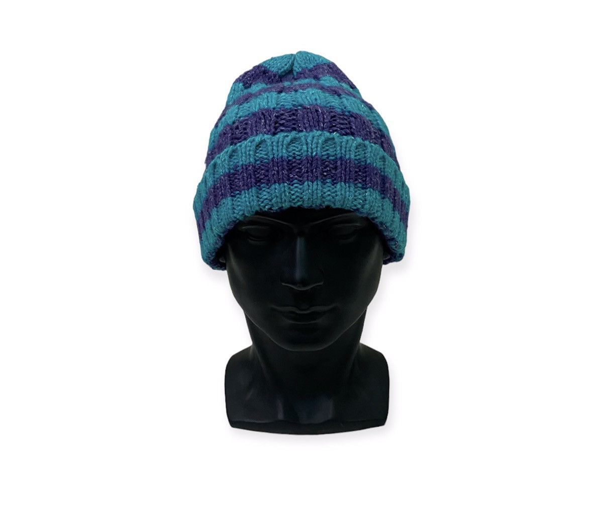 image of Ocean And Ground Stripe Design Beanie Hat in Blue, Men's