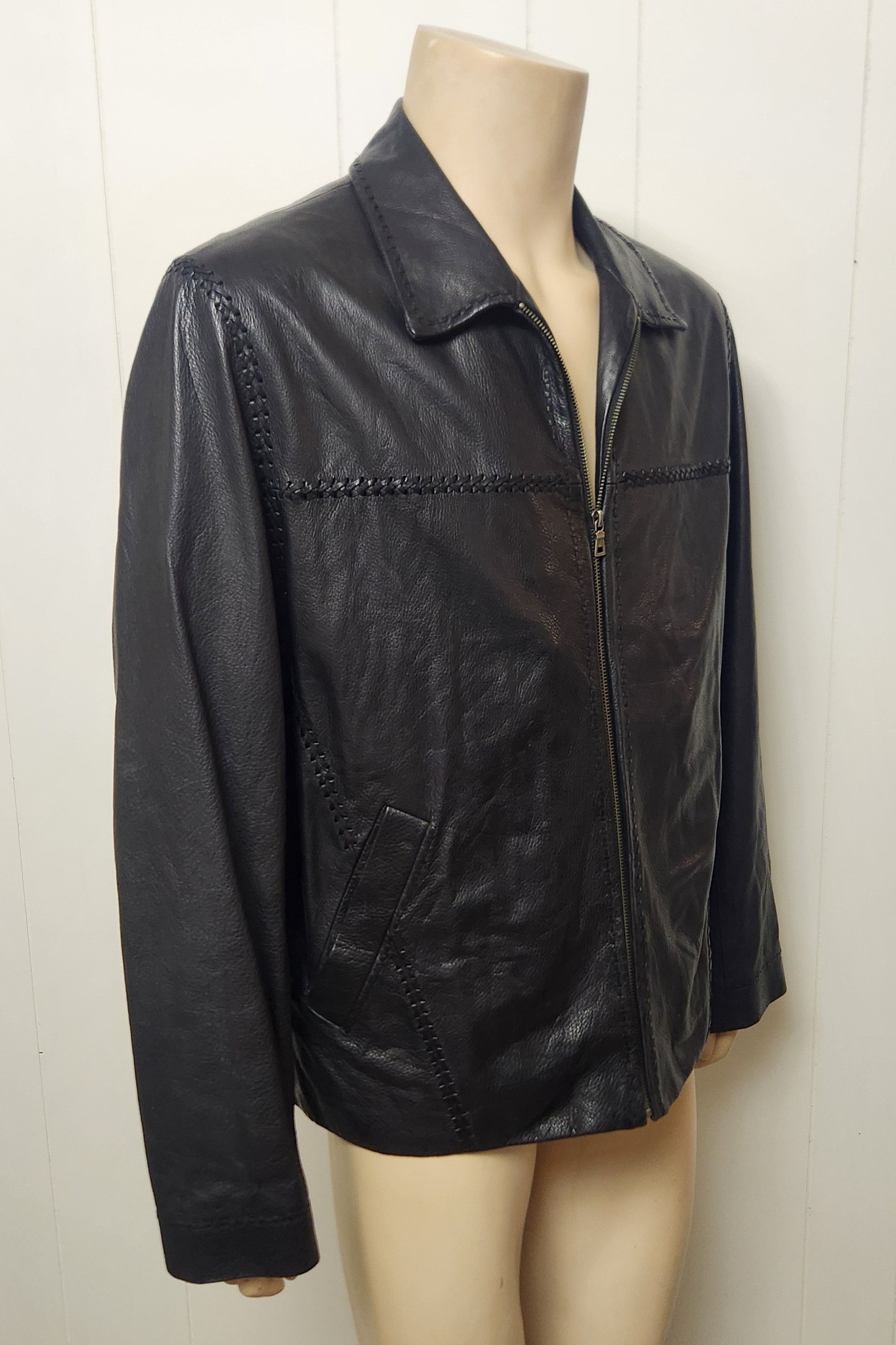 Cole Haan Cole Haan leather jacket L men's buttery black zip front Size US L / EU 52-54 / 3 - 3 Thumbnail