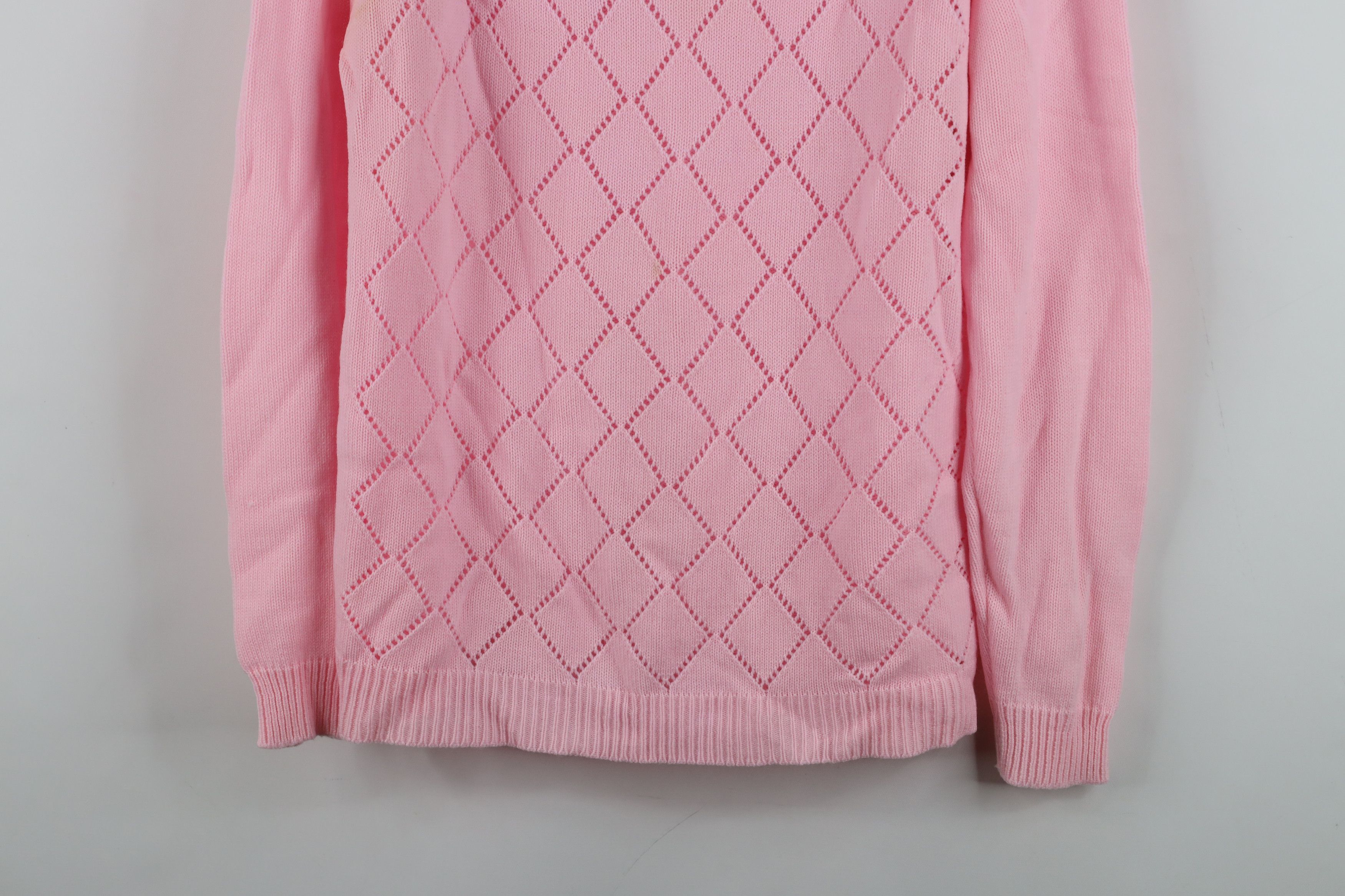 Vintage Vintage 60s 70s Streetwear Knit Back Zip Sweater Pink Size XS / US 0-2 / IT 36-38 - 3 Thumbnail