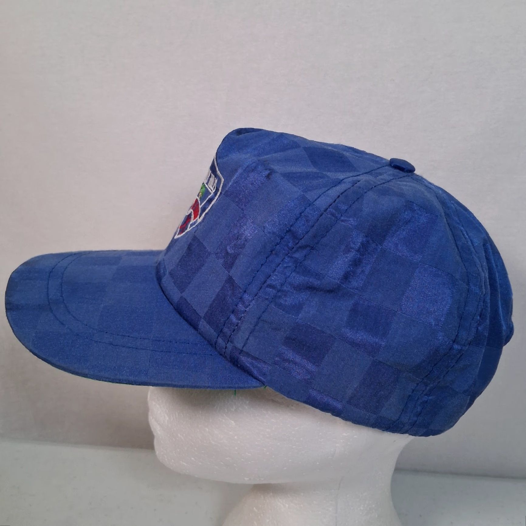 Vintage VINTAGE Beverly Hills Golf Club Cap Hat Blue Checkered One Size Men Adjustable Distressed Embroidered Strap Back 1990s California Size ONE SIZE - 7 Thumbnail