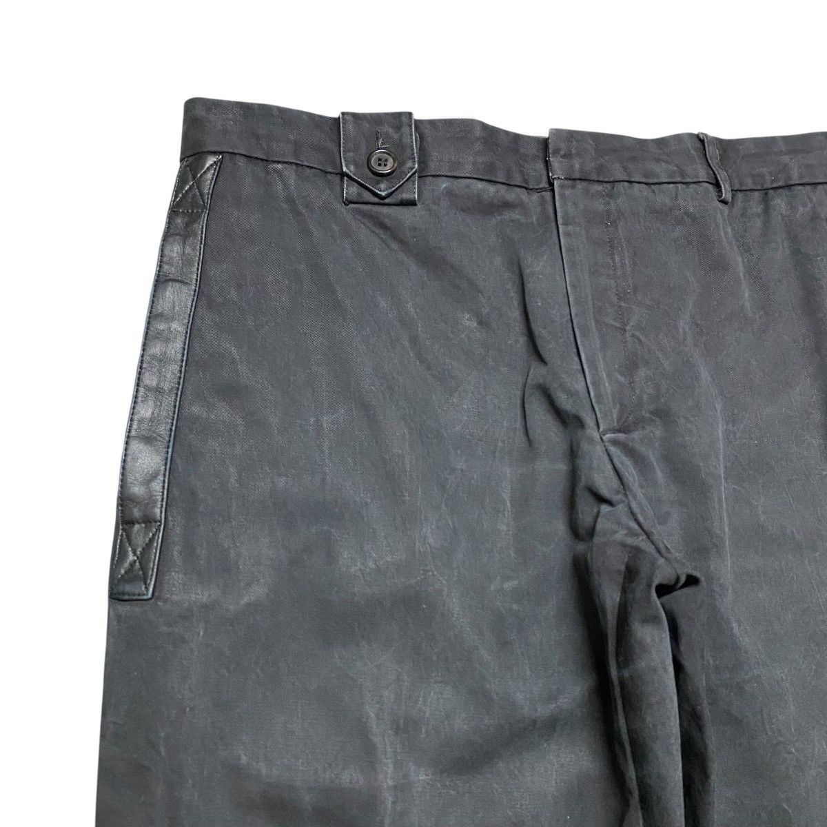 Dior × Hedi Slimane SS04 'STRIP' Dior Homme Black Faded Pants Leather Trimmed Size US 29 - 5 Thumbnail