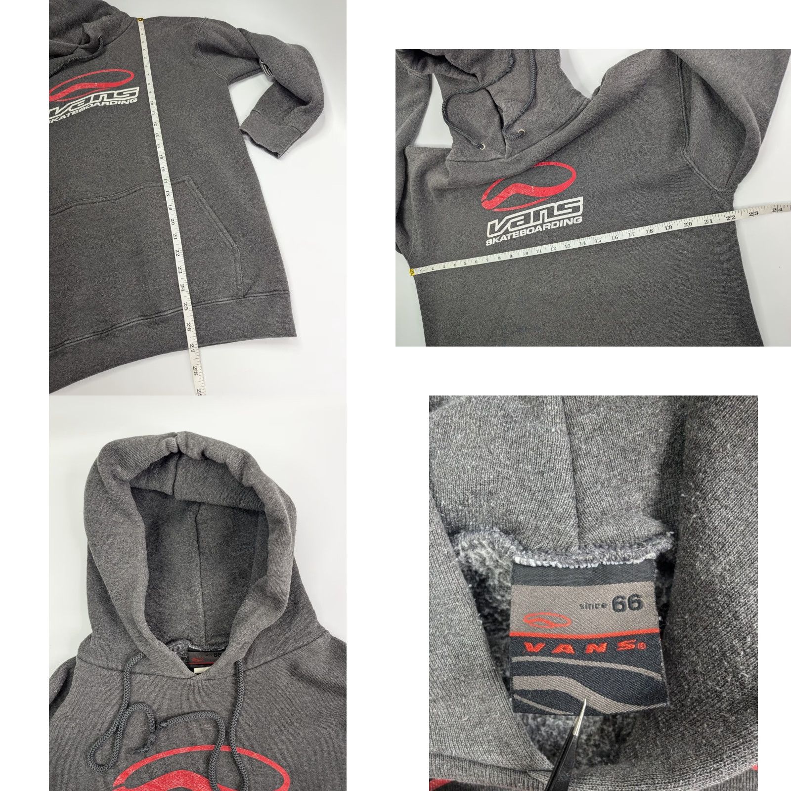 Vans VINTAGE Vans Hoodie Pullover Sweatshirt 66 Skateboarding Charcoal Grey M Men Grey 90s Skateboarding Vans Shirt Womens Mens Girls Size US M / EU 48-50 / 2 - 8 Thumbnail