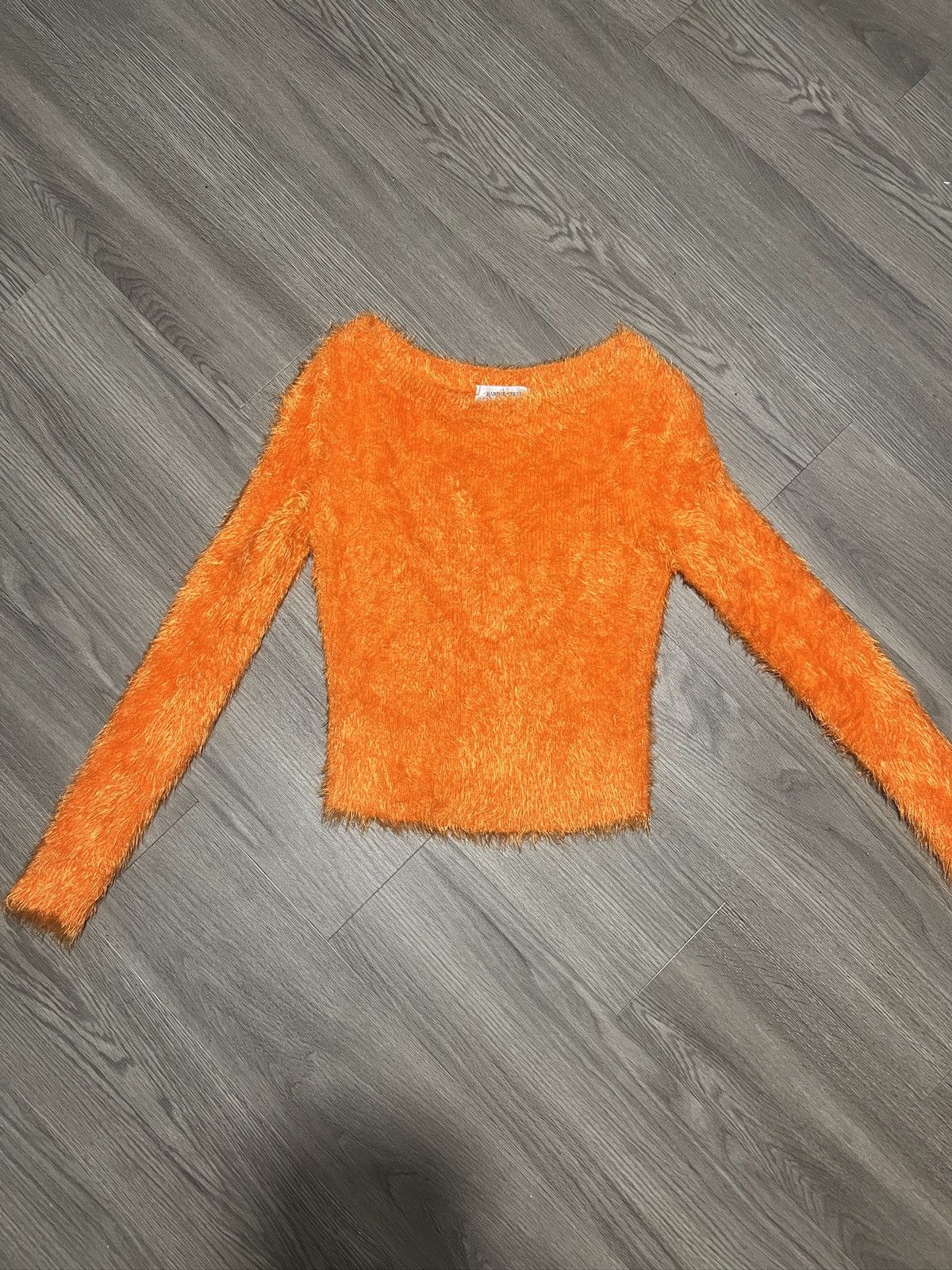 Marine Serre Orange Puffy Sweater marine serre PUFFY KNIT CROPPED