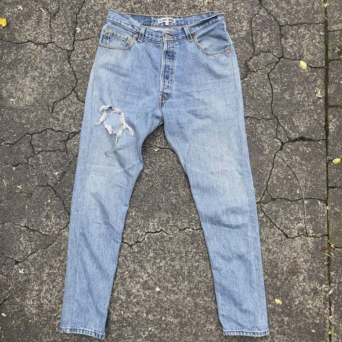 Retro Distressed LEVIS RE/DONE Button Fly Hi Rise Jeans