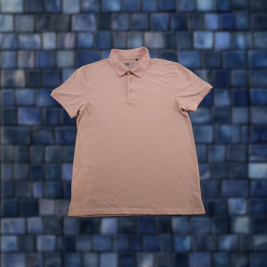 Vintage VRST Polo Shirt Mens M Pale Peach Pink Geometric Logo Short Sleeve Knit Cotton Blend Golf Polo 2020s Sports All Seasons Stretch Regular Mens Size US M / EU 48-50 / 2 - 1 Thumbnail