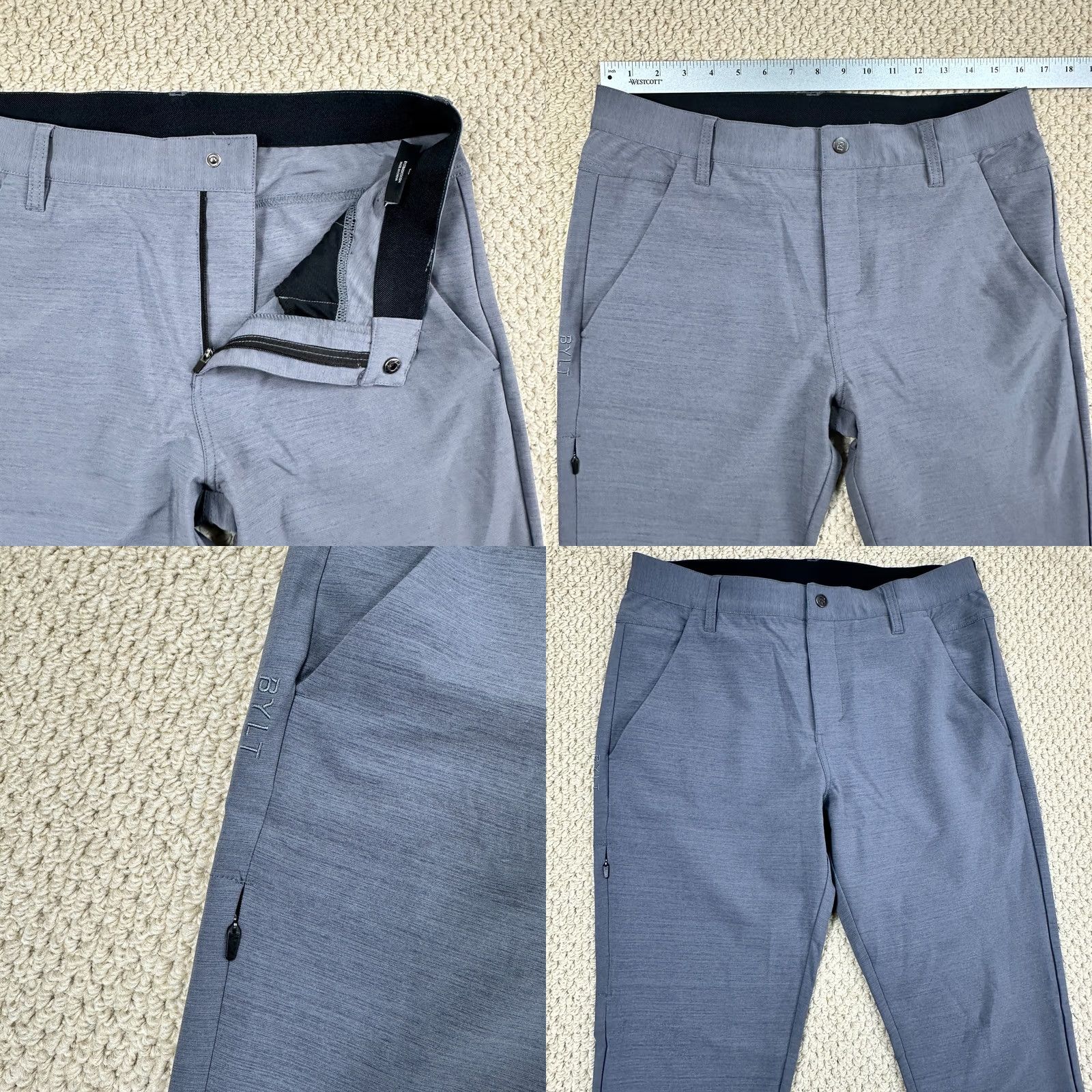Asics BYLT Jogger Pants Mens 32 Gray Kinetic Premium Performance Activewear Basics Size US 32 / EU 48 - 8 Thumbnail