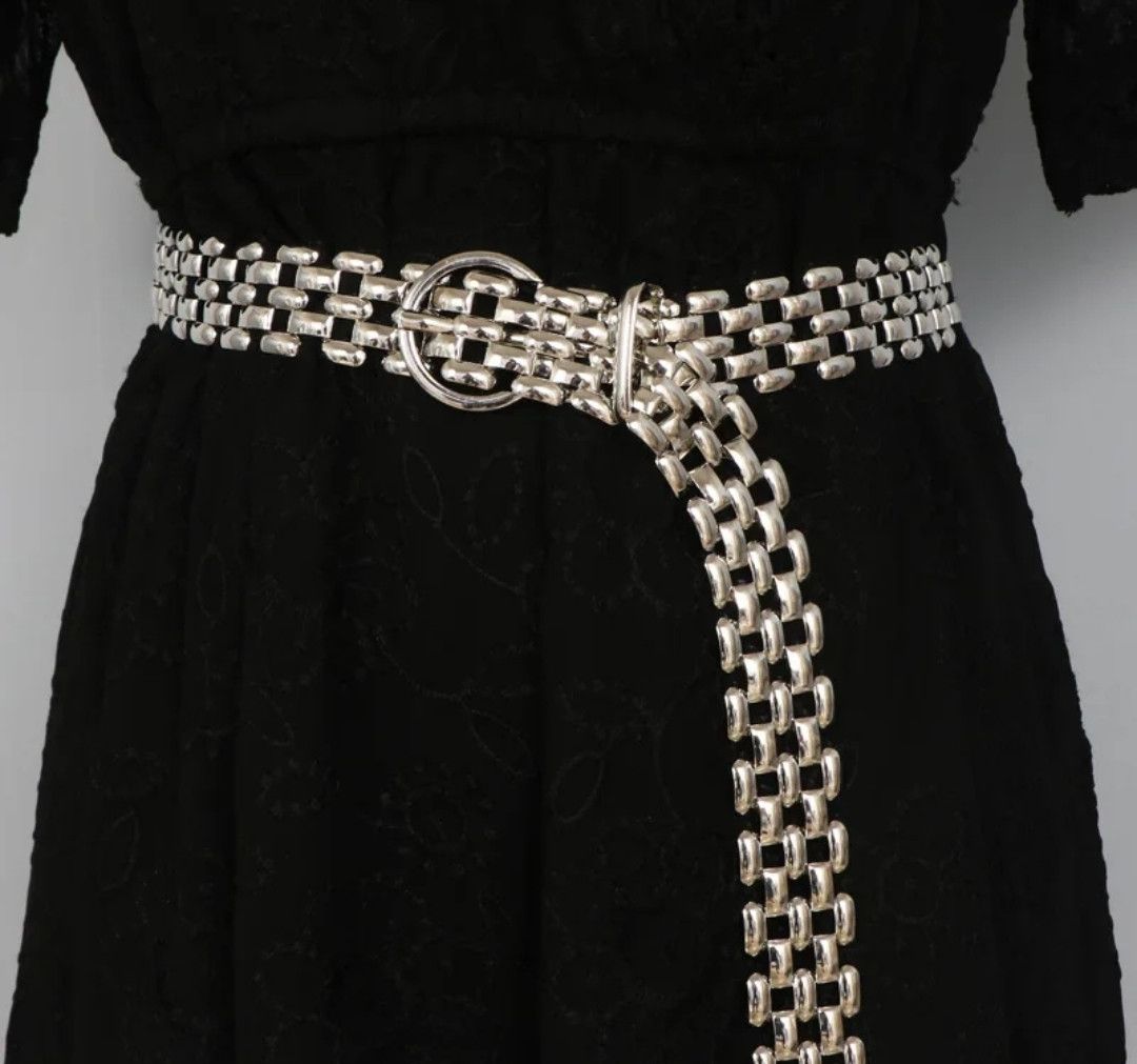 Jewelry Silver Plated Bead Chain Belt Women Classy Size ONE SIZE - 2 Thumbnail