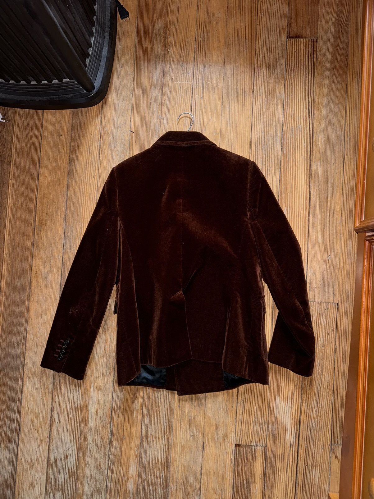 Celine × Hedi Slimane Double Breasted Velvet Blazer Size 44R - 2 Thumbnail