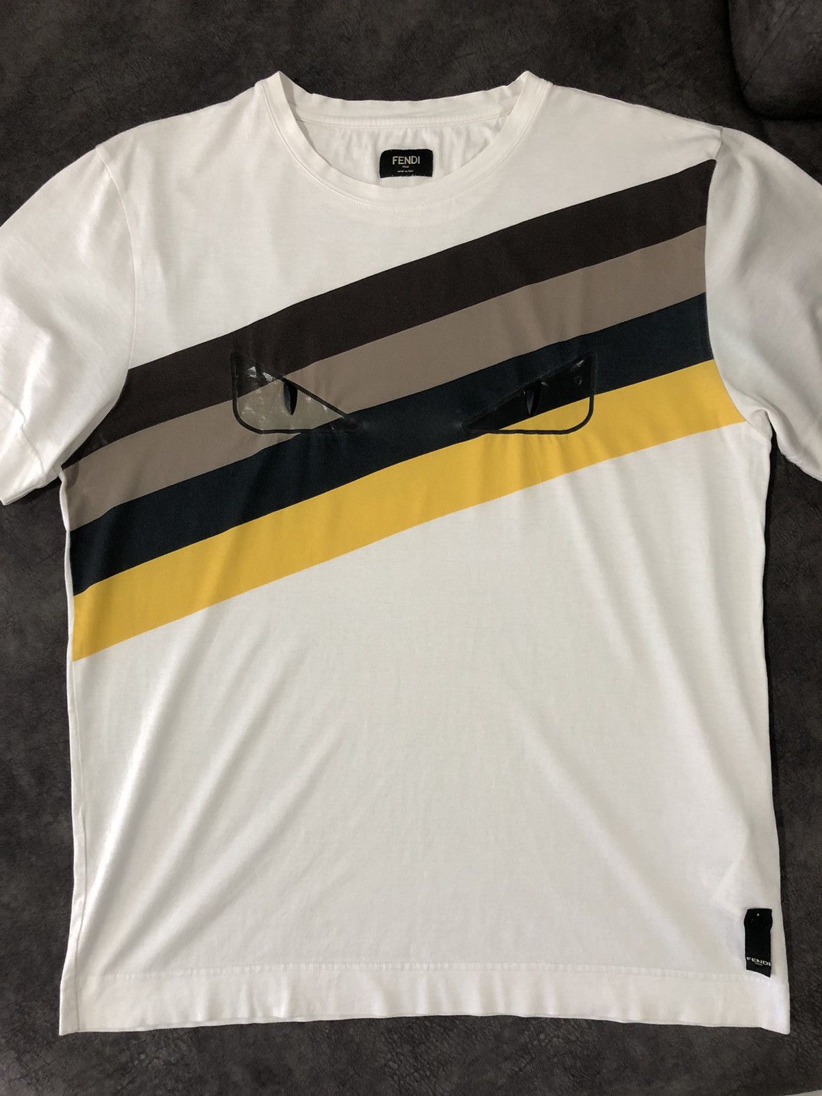 Fendi FENDI Eye Stripe Used Tee Size US L / EU 52-54 / 3 - 2 Thumbnail
