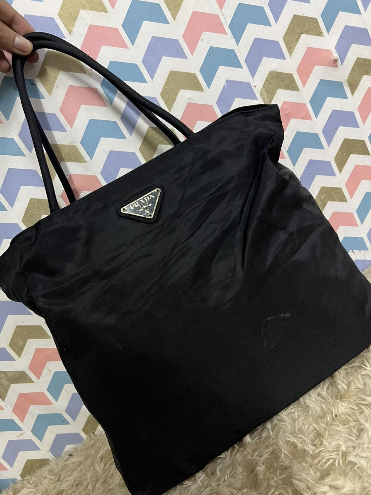 Prada Vintage Prada Tessuto Black Tote Bag Size ONE SIZE - 9 Thumbnail