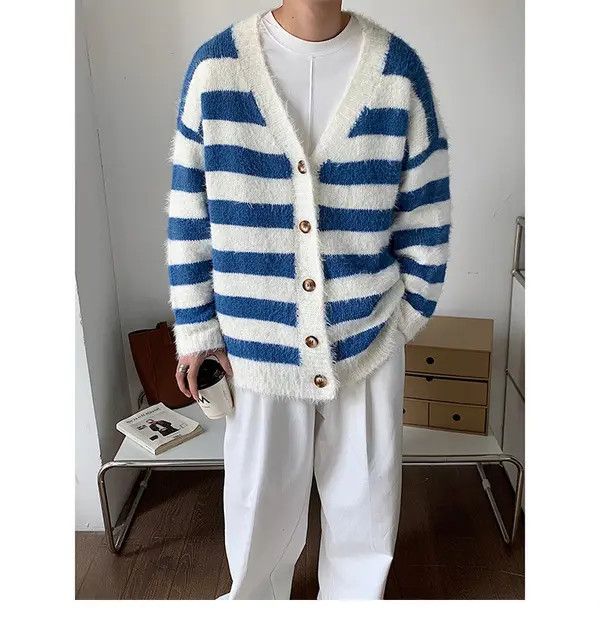 VIBE Striped Cardigan Knit Sweater Size US M / EU 48-50 / 2 - 4 Thumbnail