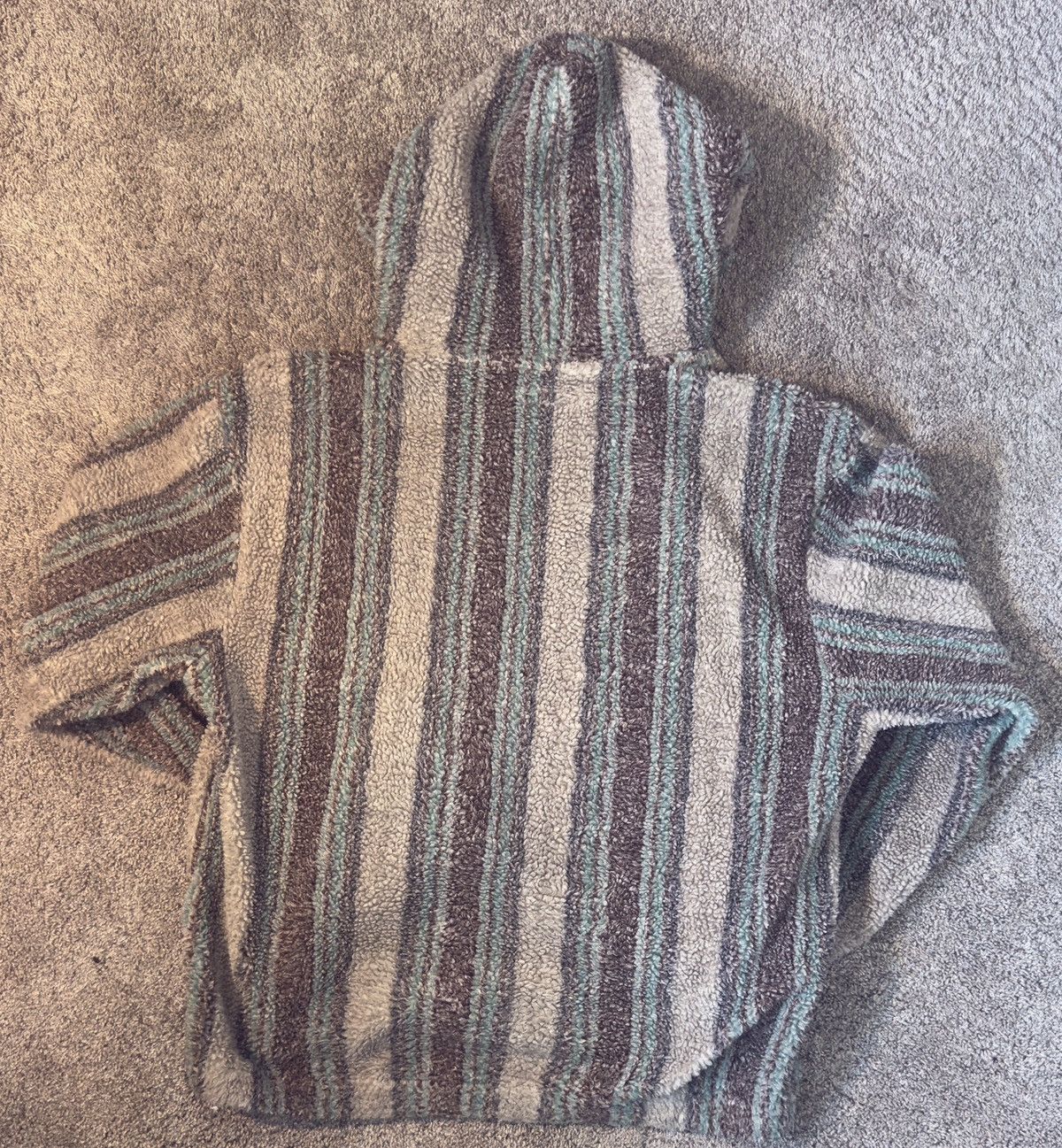 Stussy Stussy Stripe Sherpa Hoodie “Tannin” Size US XL / EU 56 / 4 - 2 Thumbnail
