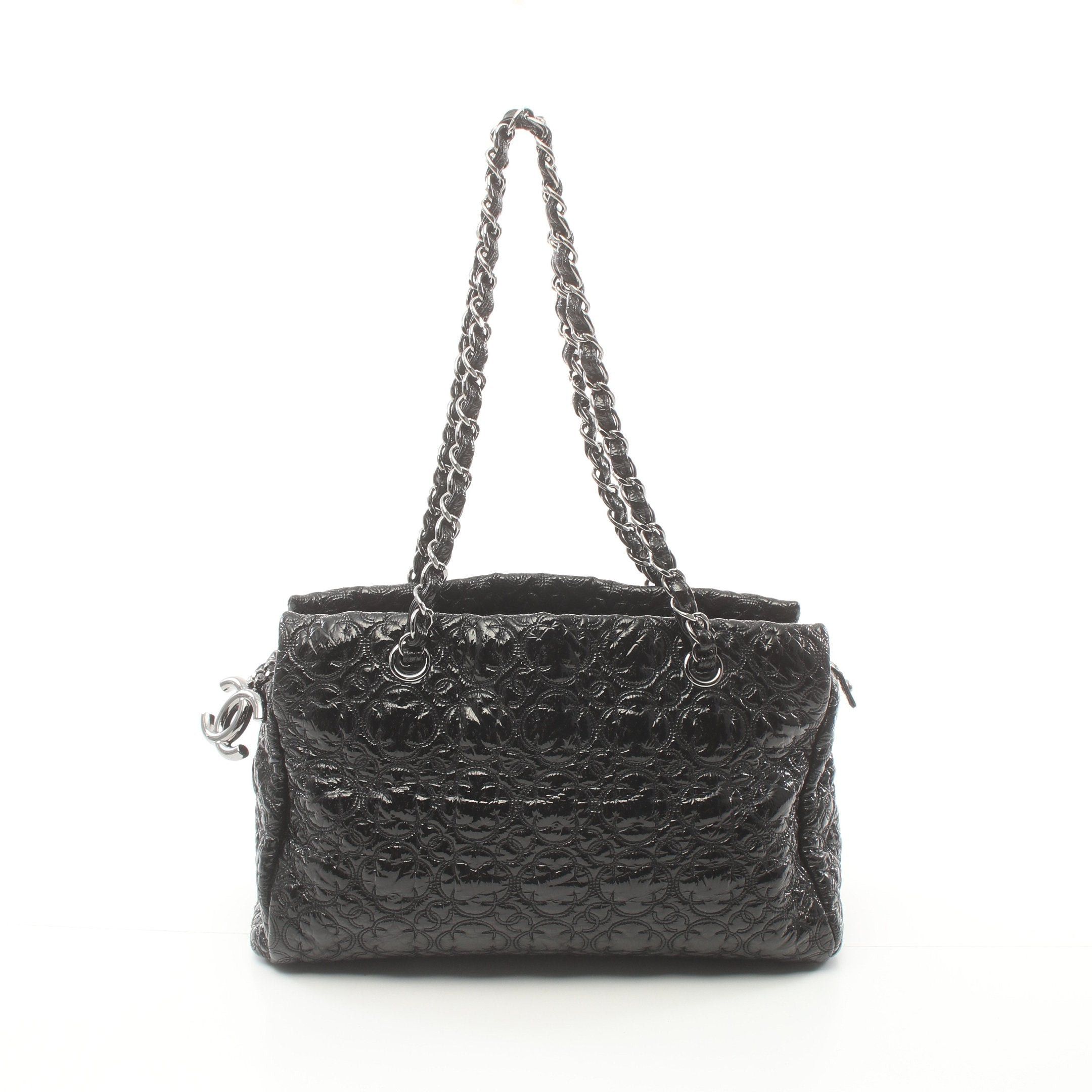 Chanel Chanel Chain Shoulder Bag Patent Leather Black Silver Hardware Size ONE SIZE - 1 Thumbnail
