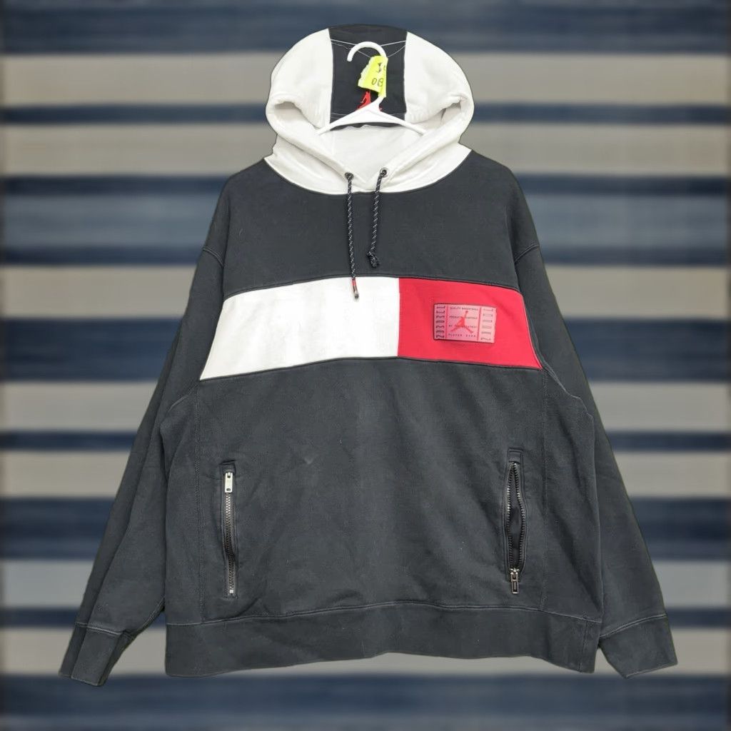 Jordan Brand Nike Air Jordan Hoodie Mens XL Black Color Block Zip Pockets Hip Hop Size US XL / EU 56 / 4 - 1 Thumbnail