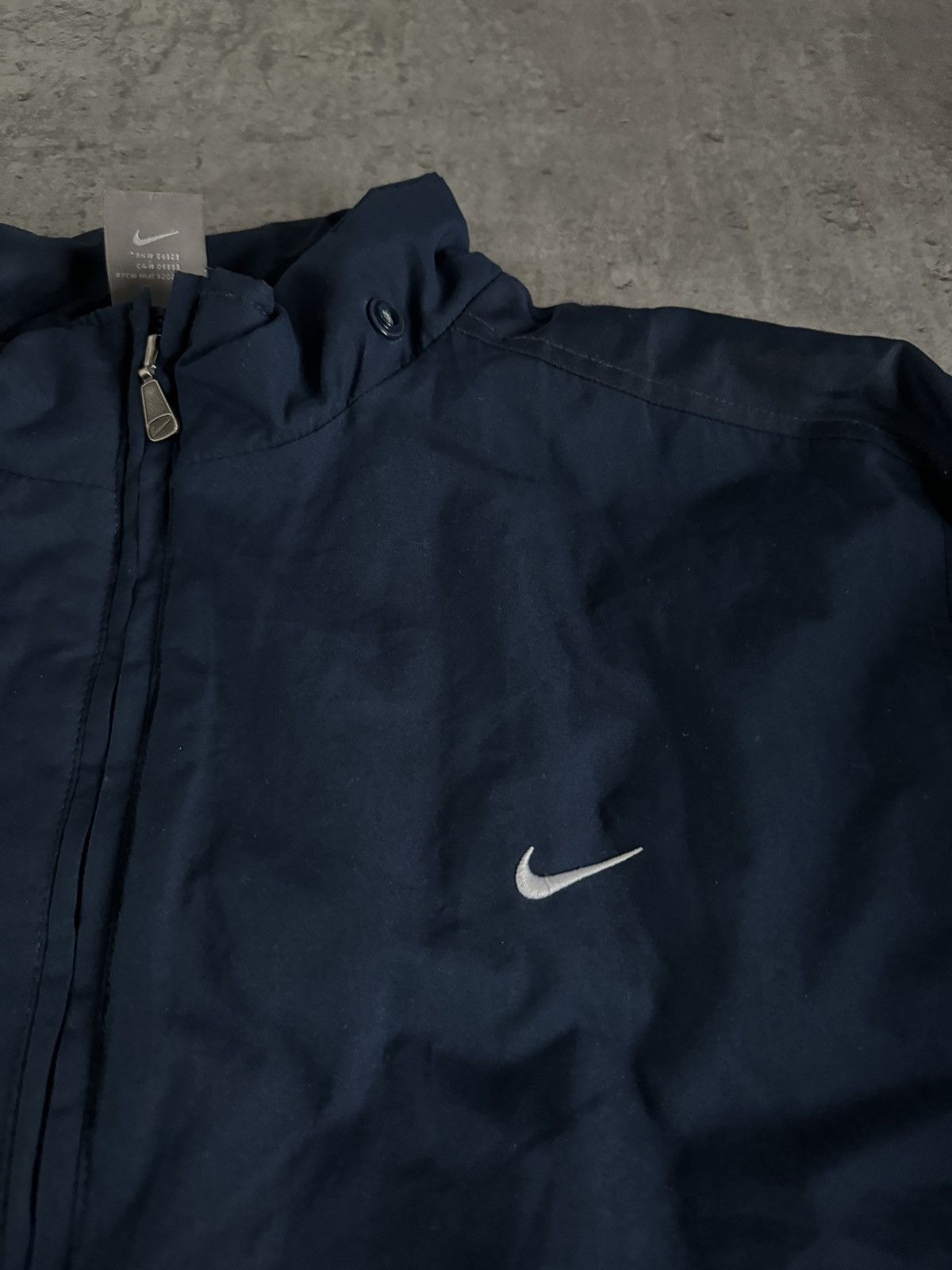 Nike × Vintage Nike Vintage 00s Swoosh Jacket big logo boxy navy rap y2k Size US L / EU 52-54 / 3 - 6 Thumbnail