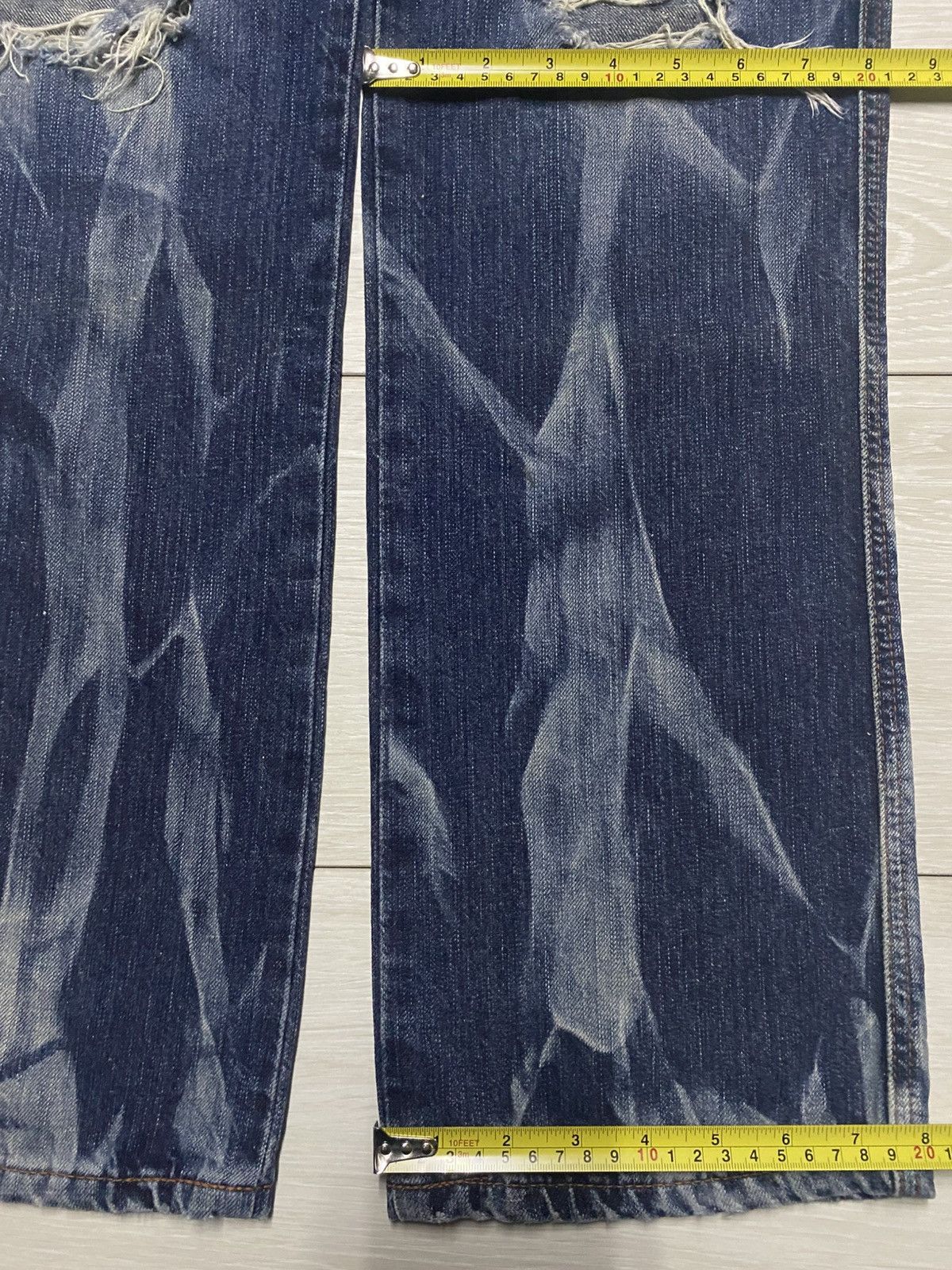 Junya Watanabe Edwin Blue Trip Thunder Faded Ripped Loose Jeans Size US 30 / EU 46 - 19 Thumbnail