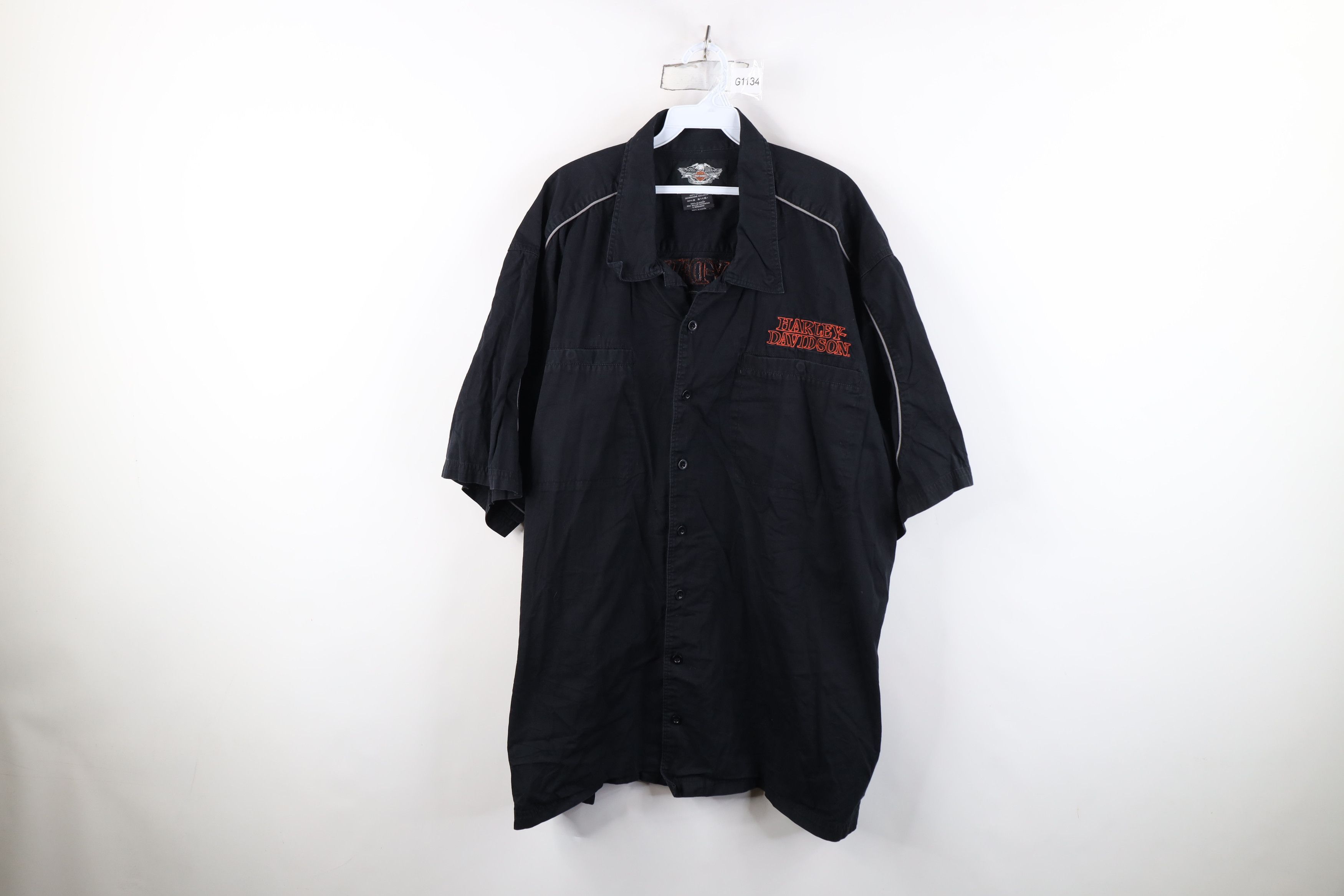 Harley Davidson Vintage Harley Davidson Spell Fire Flames Skull Button Shirt Size US XXL / EU 58 / 5 - 1 Thumbnail