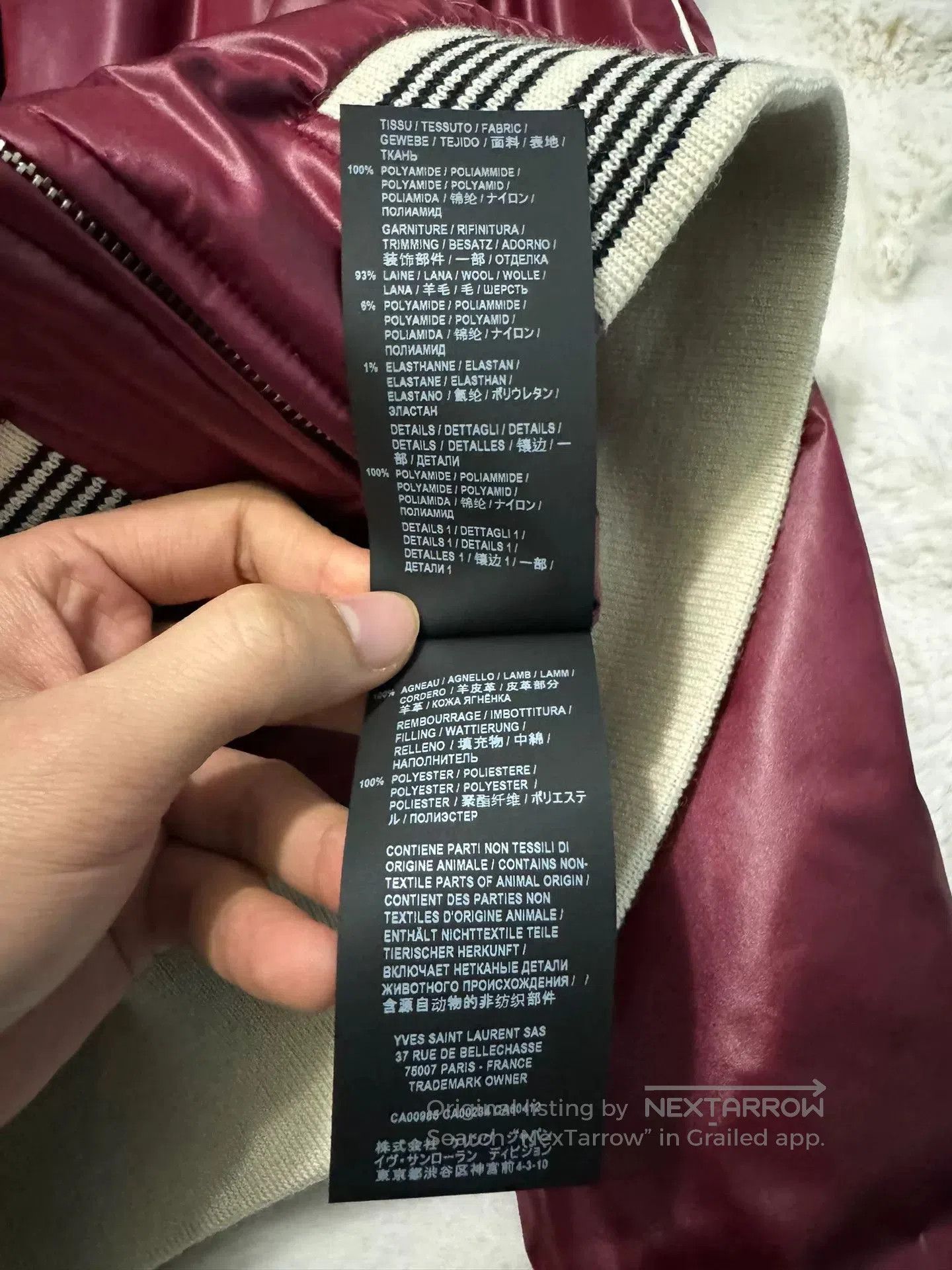 Saint Laurent Paris Saint Laurent YSL Red Baseball Jacket. Size US M / EU 48-50 / 2 - 5 Thumbnail