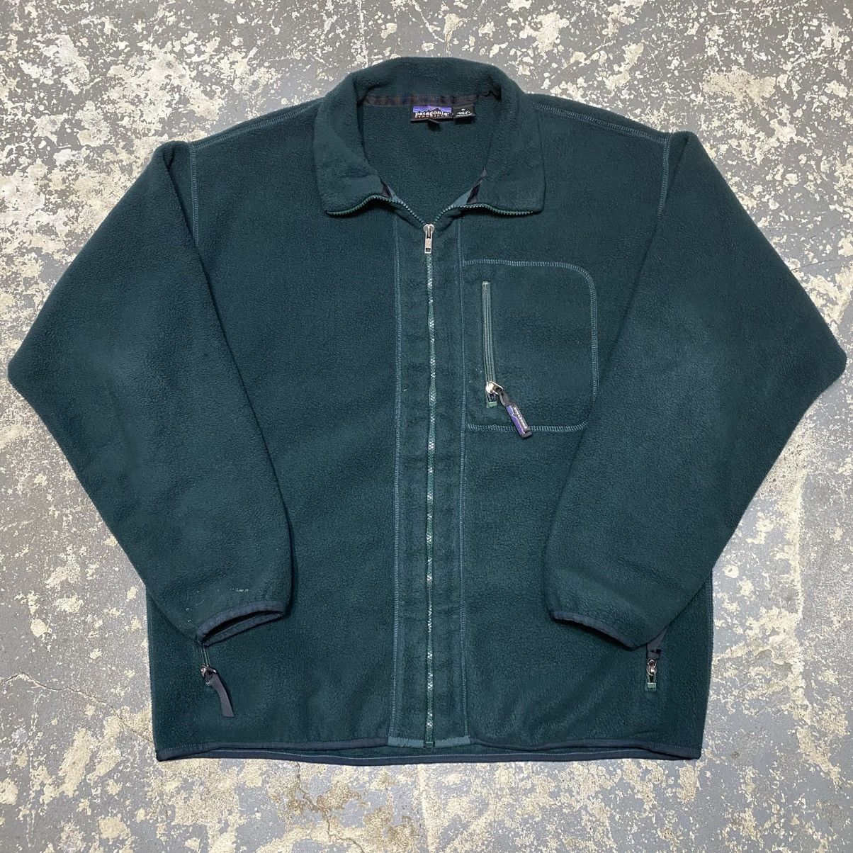Vintage Patagonia Synchilla Green Zip Up Fleece Sweater