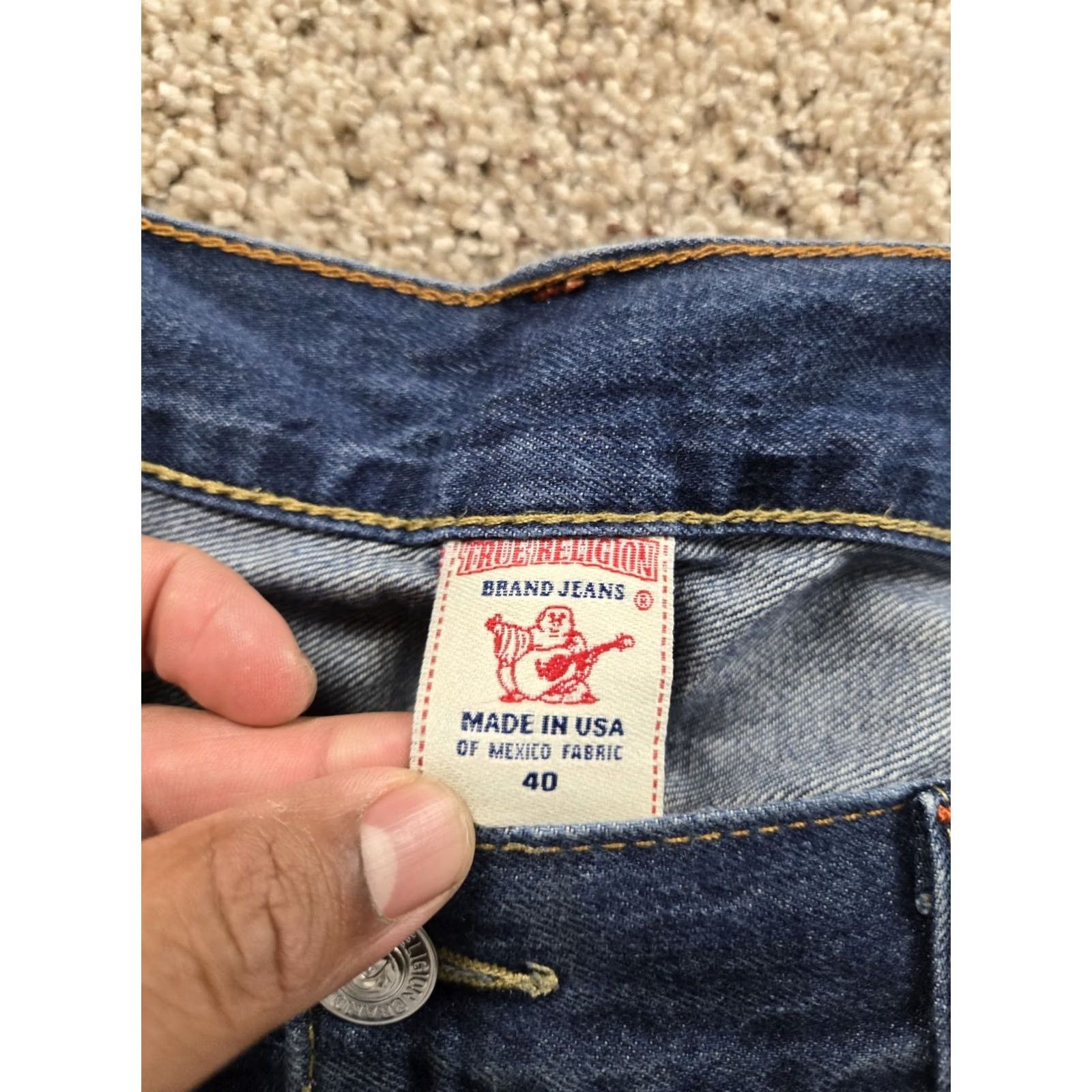 True Religion True Religion Jeans Mens 40 Blue Relaxed Straight 5-Pocket Denim USA Made Jeans Size US 40 / EU 56 - 4 Thumbnail