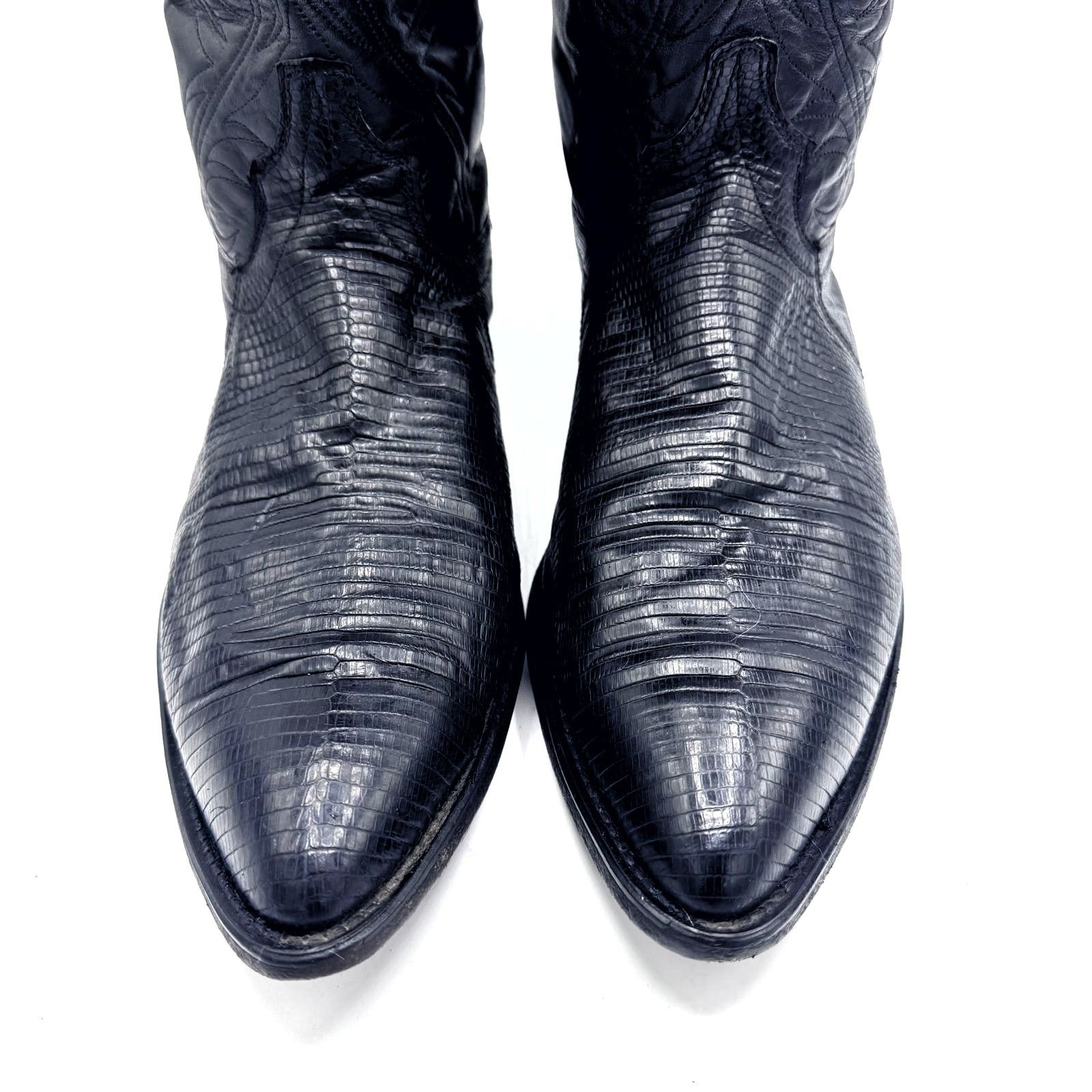 Vintage VINTAGE Black Leather Western Boots Men's 10.5 / Classic Size US 10.5 / EU 43-44 - 8 Thumbnail