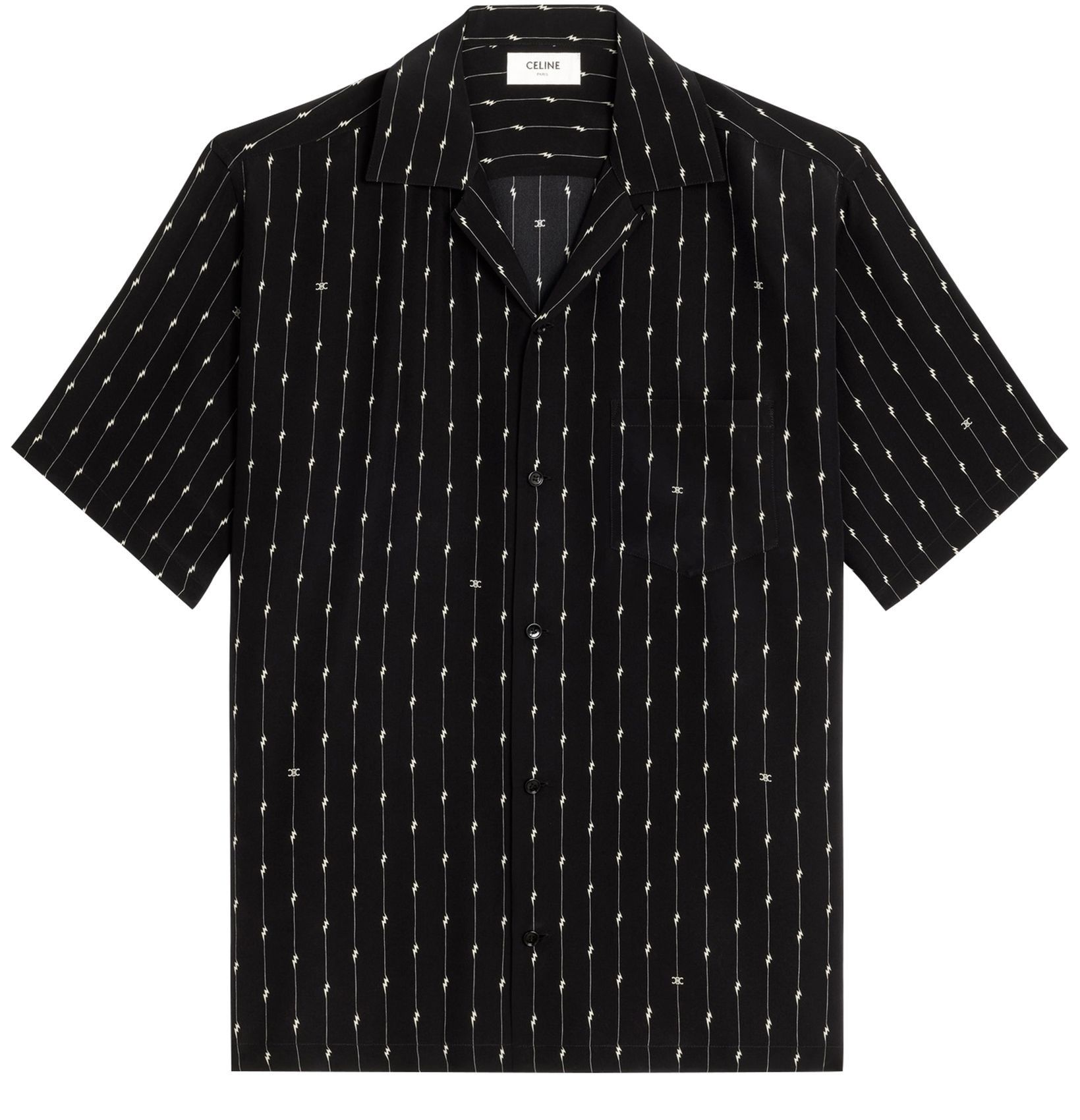 Celine o1y1024 Patterned Shirt in Black Size US M / EU 48-50 / 2 - 1 Thumbnail
