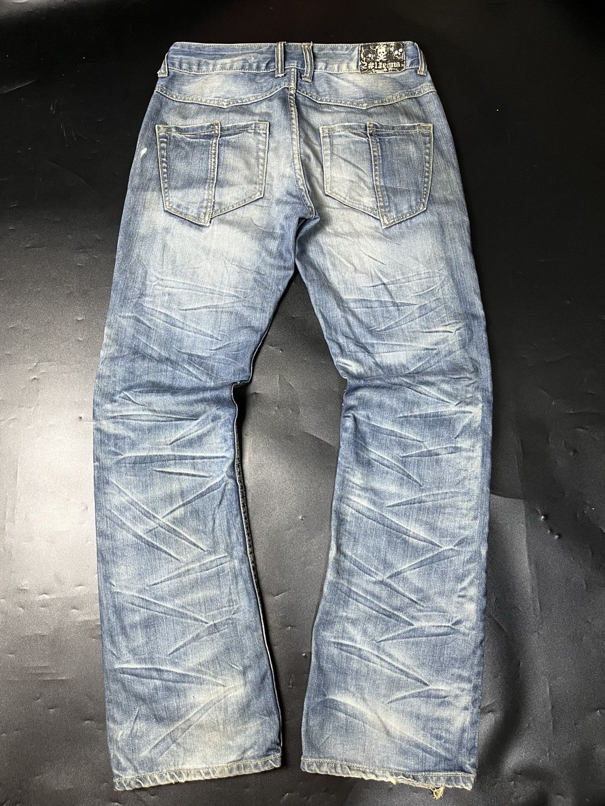 Hysteric Glamour japanese Jesus is love flare double knee jeans fading Size US 32 / EU 48 - 3 Thumbnail