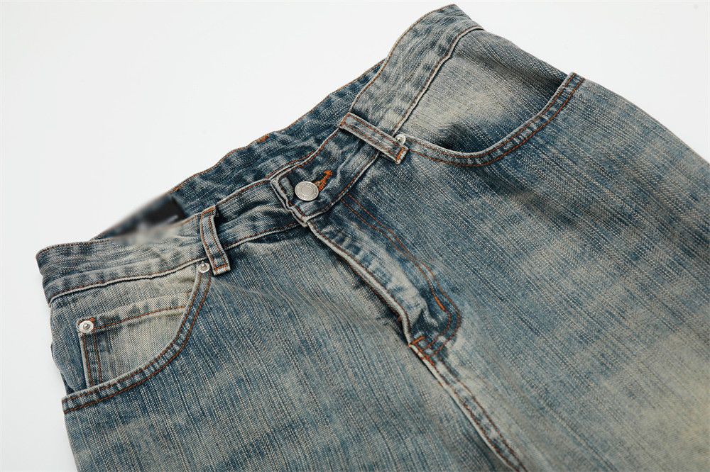 Japanese Brand × Jean Heavy washed loose wide-leg distressed scimitar jeans Size US 32 / EU 48 - 4 Thumbnail