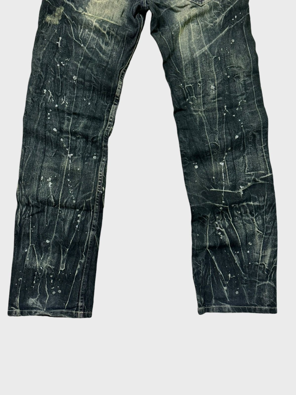 Hysteric Glamour × Japanese Brand NYLAUS JEANS Acid Wash Paint Splash Distressed Jeans Size US 30 / EU 46 - 15 Thumbnail