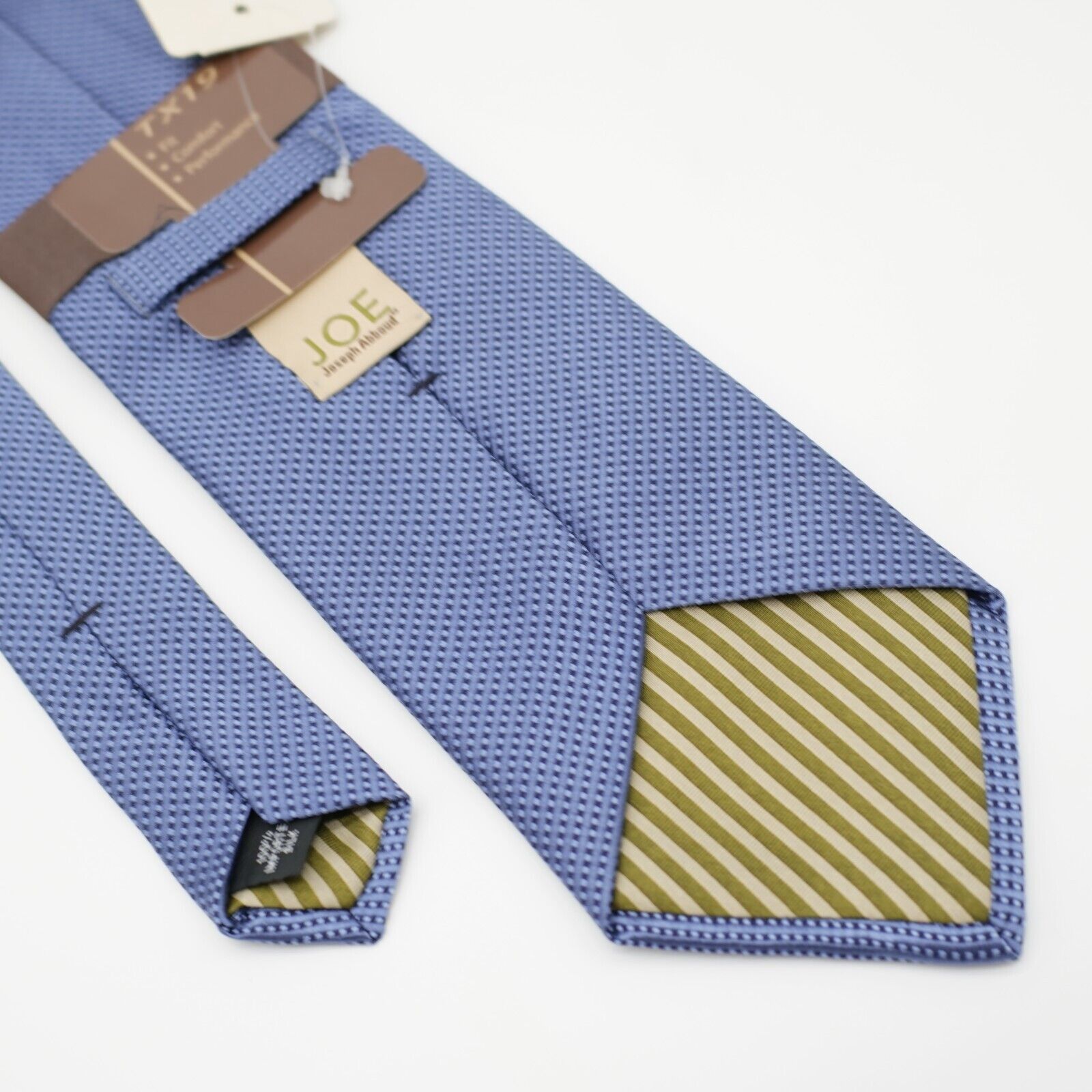 Joseph Abboud NWT Joe Joseph Abboud Blue Woven Striped Check Silk Tie USA Size ONE SIZE - 9 Thumbnail