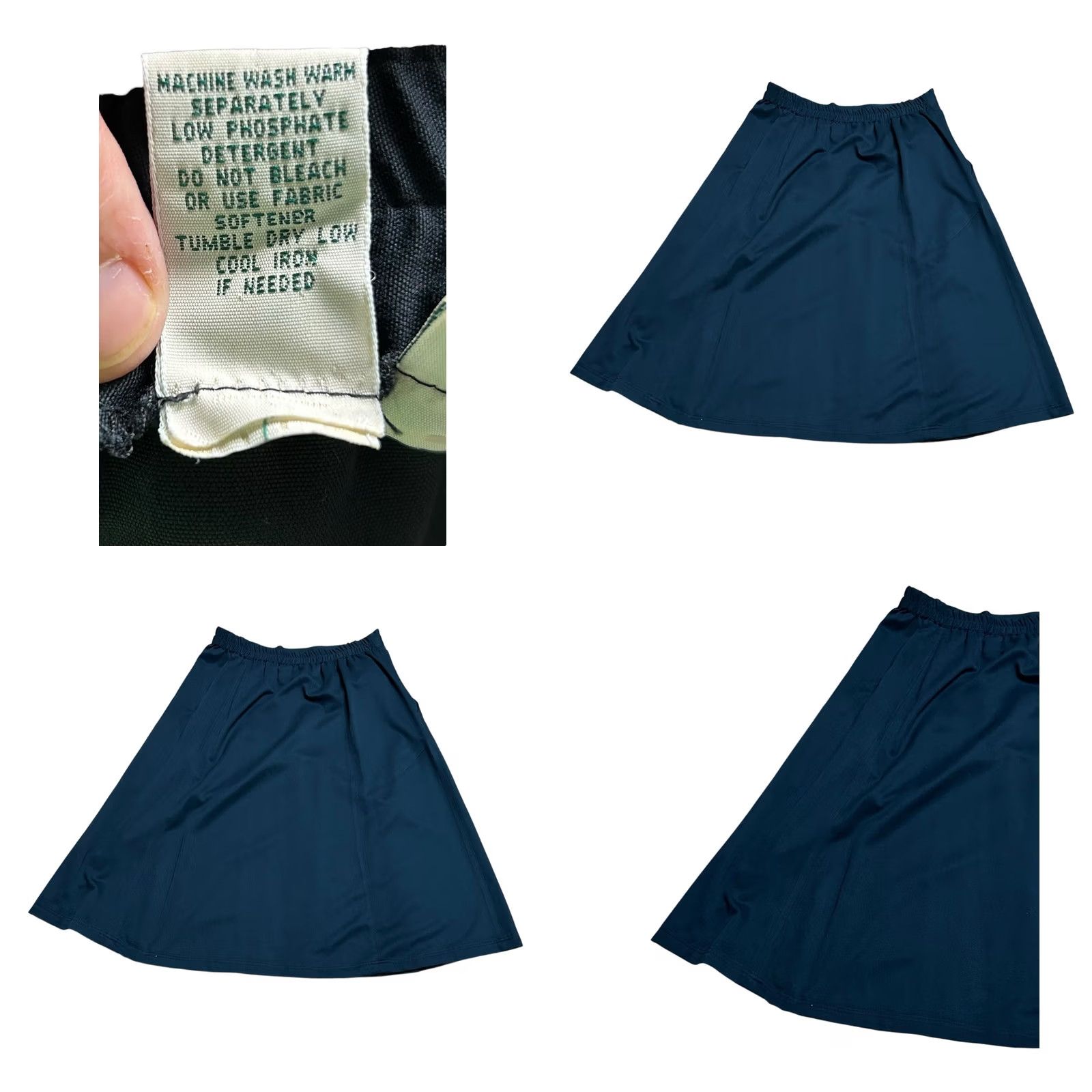 Vintage VINTAGE L.L.Bean Skirt Long Pleated Navy Blue 14P Women’s Hong Kong 80s 90s American Modest Black? Size 36" / US 14 / IT 50 - 8 Thumbnail