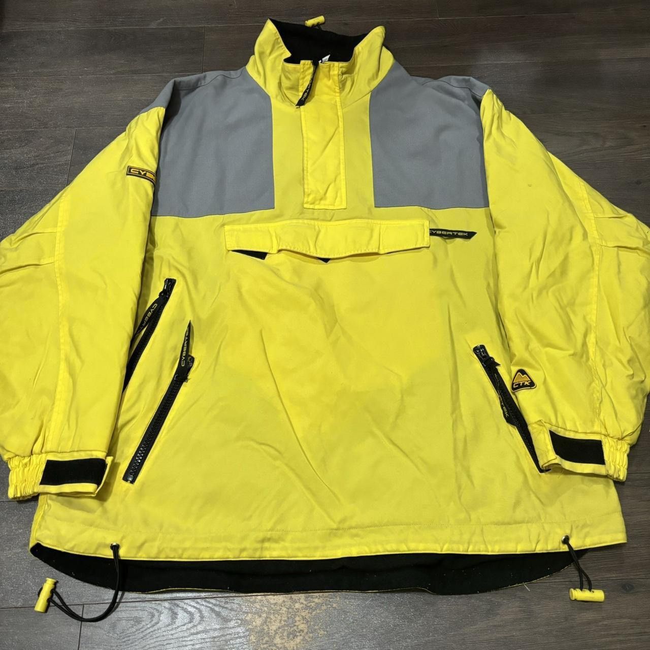 image of Vintage Cybertek Pull Over Anorak Jacket From The 90's in Yellow, Men's (Size 2XL)