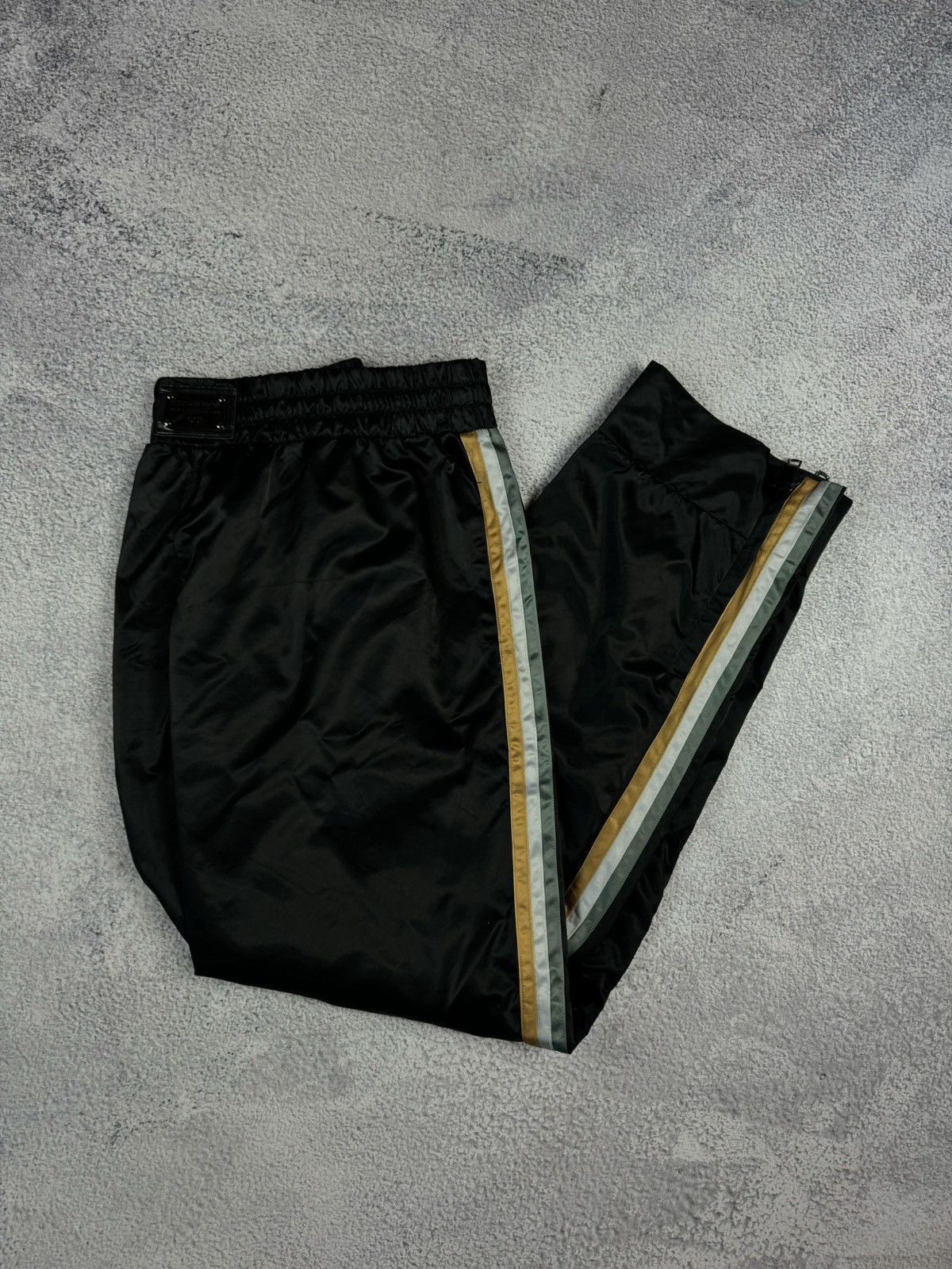 image of Dolce Gabbana Black Nylon Boxer Pants Three Strip, Men's (Size 34)
